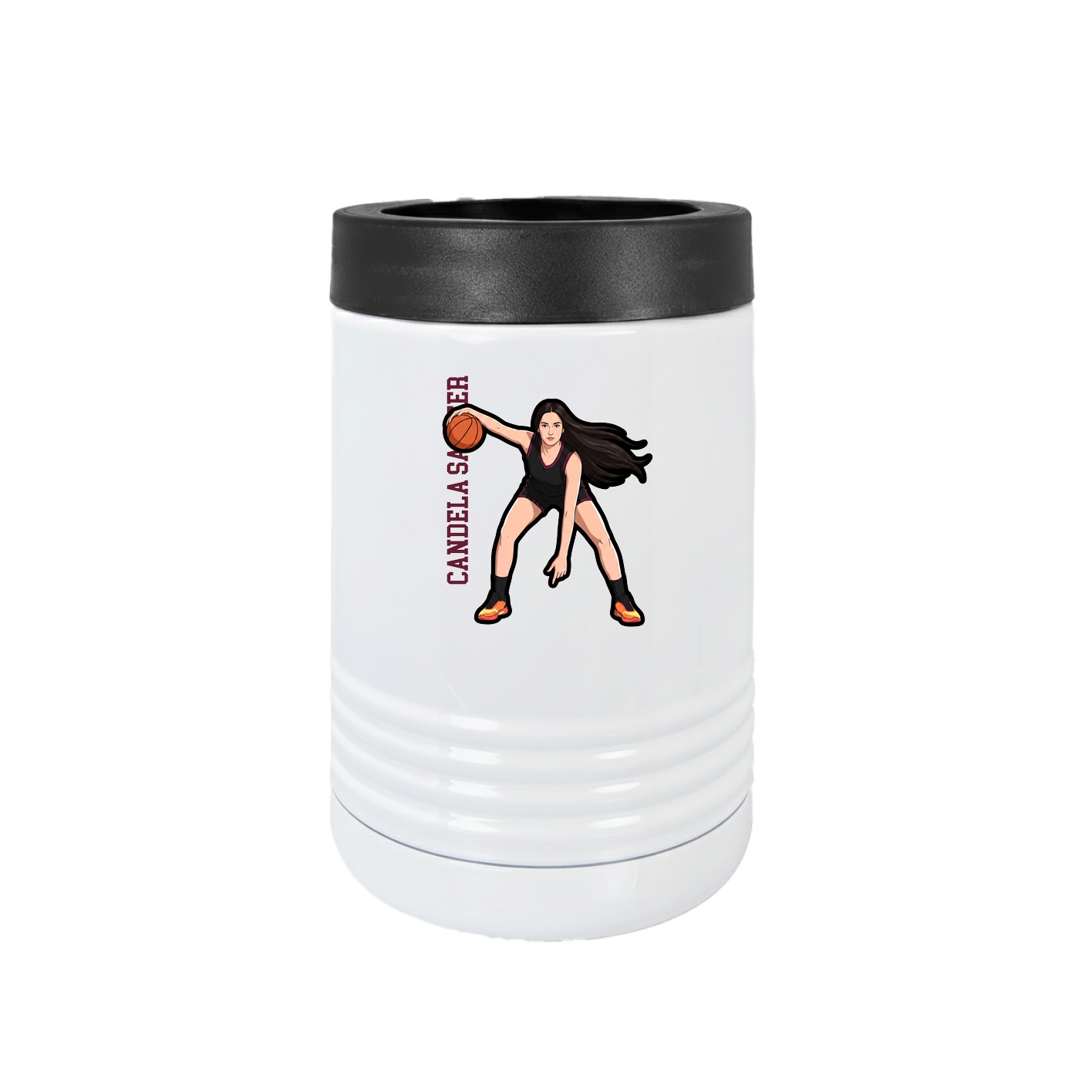 Beverage Holder — Name Vertical in White