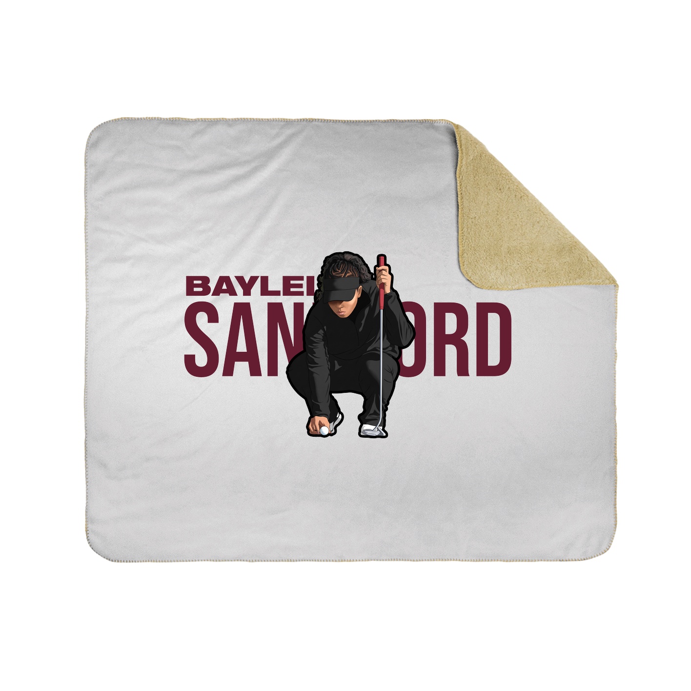 Throw Blanket — Player Name in White