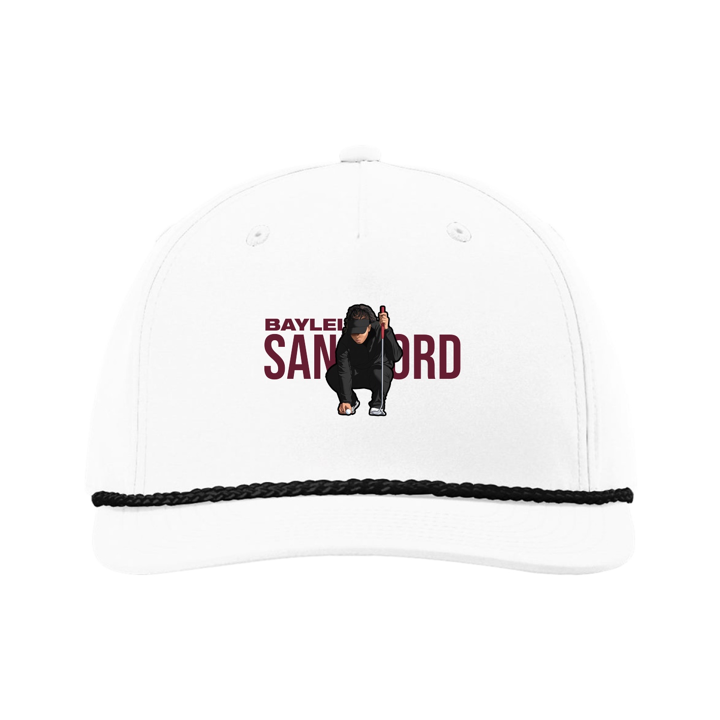Five-Panel Classic Rope Cap — Player Name in White