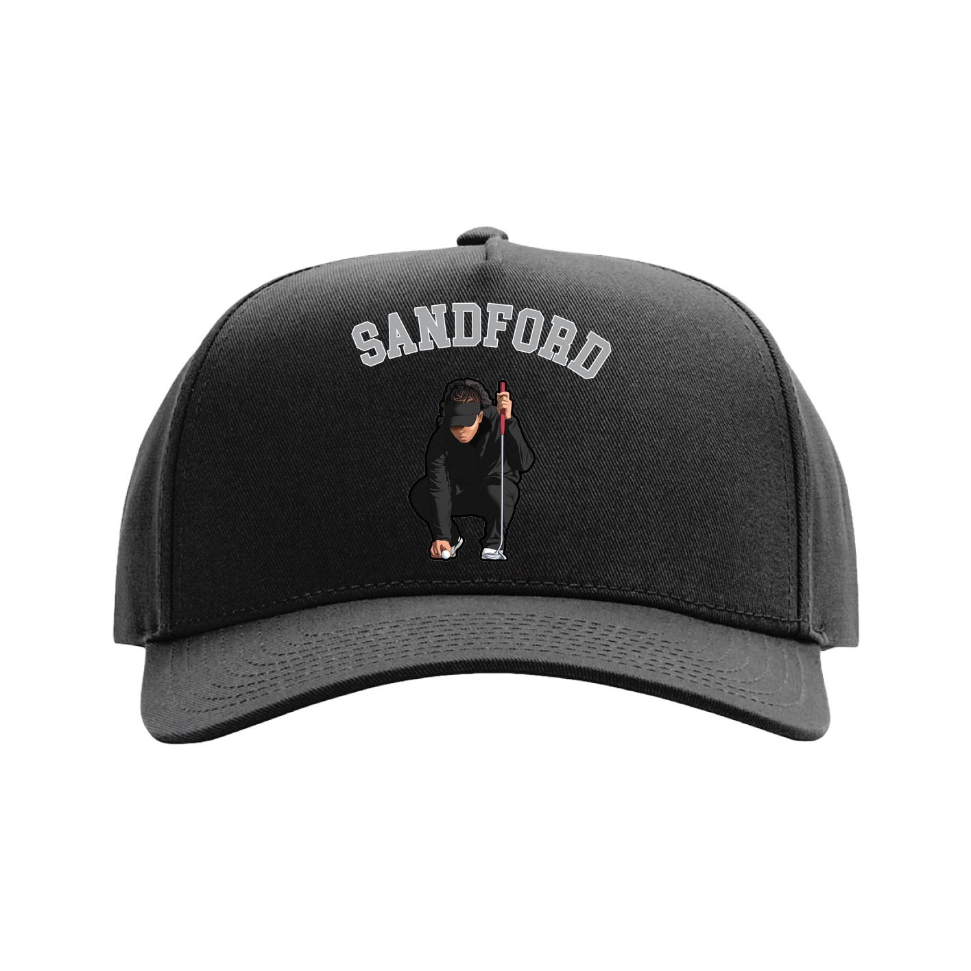 Full Fabric Five-Panel Champ Cap — Shirsey Arch in Black