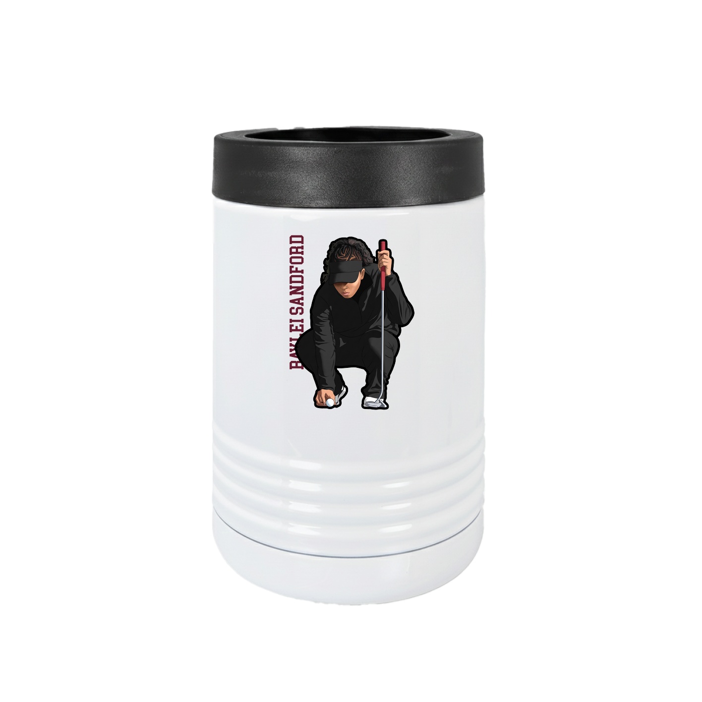 Beverage Holder — Name Vertical in White