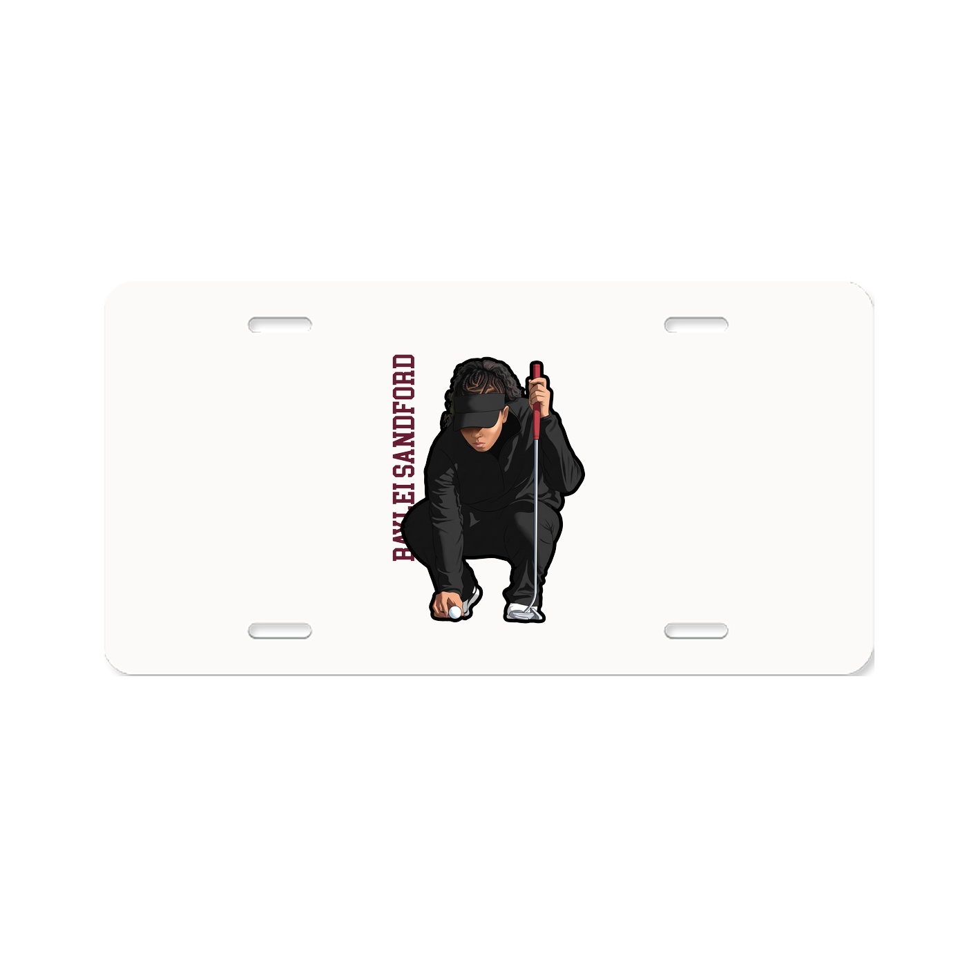 License Plate — Name Vertical in Classic