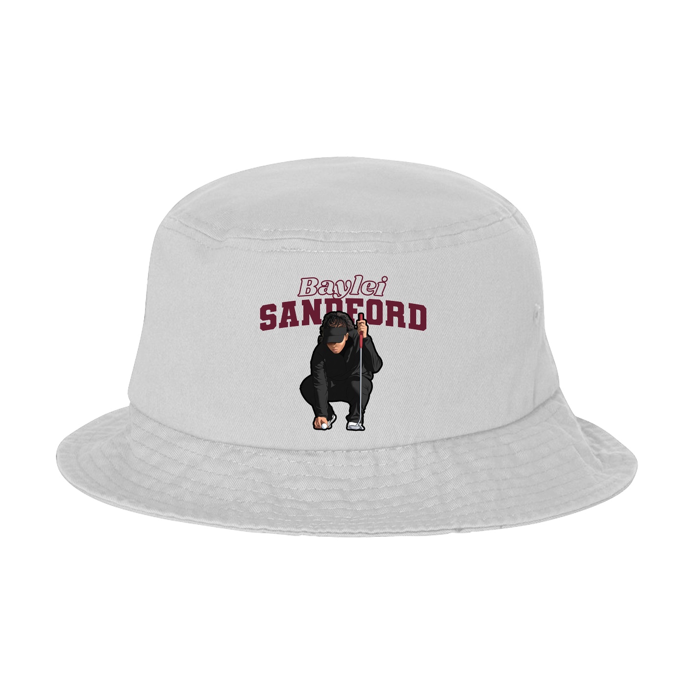 Bucket Cap — Name Arch in White