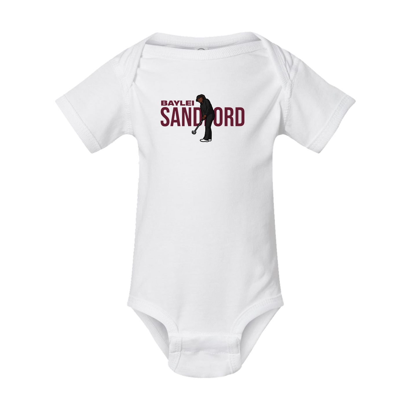 Baby Onesie — Player Name in White