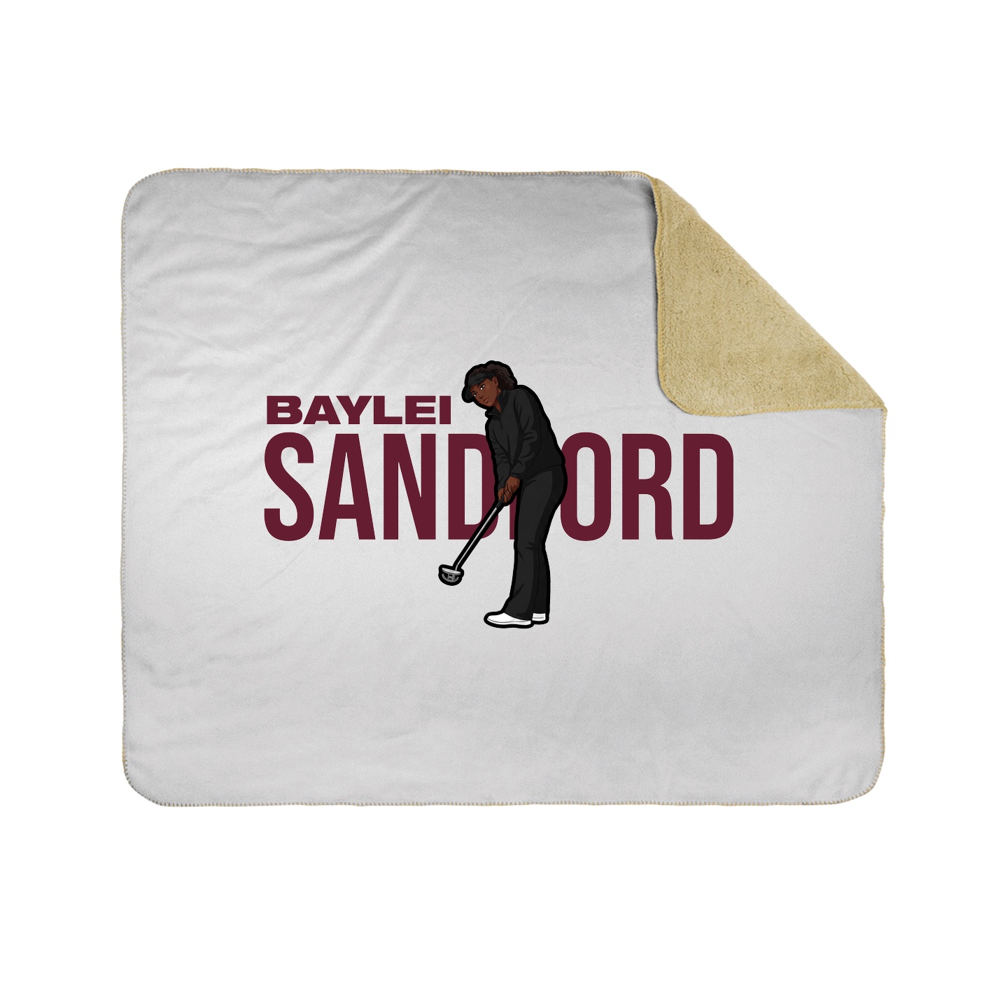 Throw Blanket — Player Name in White