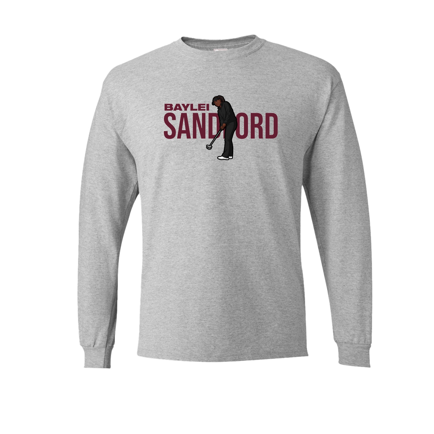 Long Sleeve Tee — Player Name in Grey