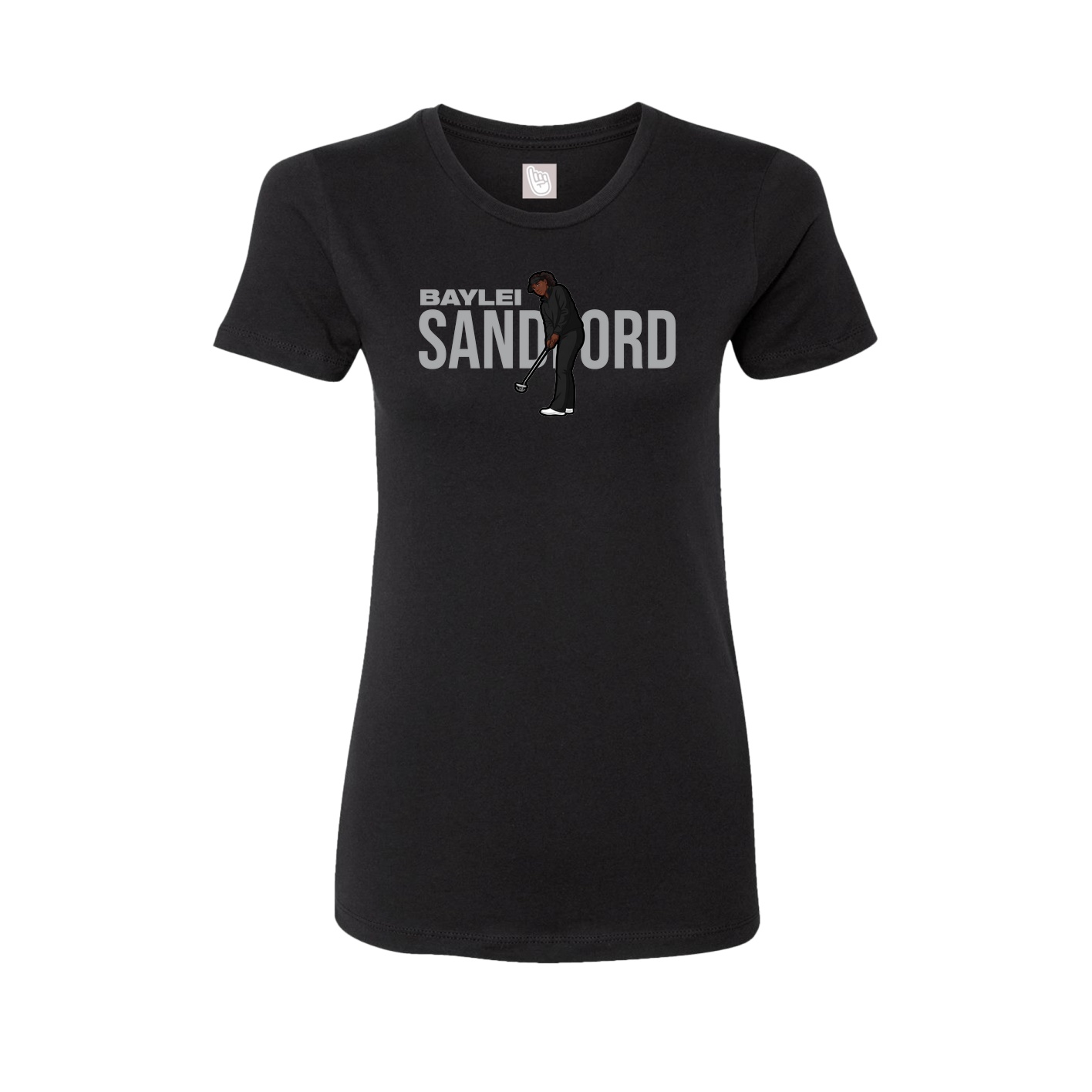 Fitted Women's Tee — Player Name in Black