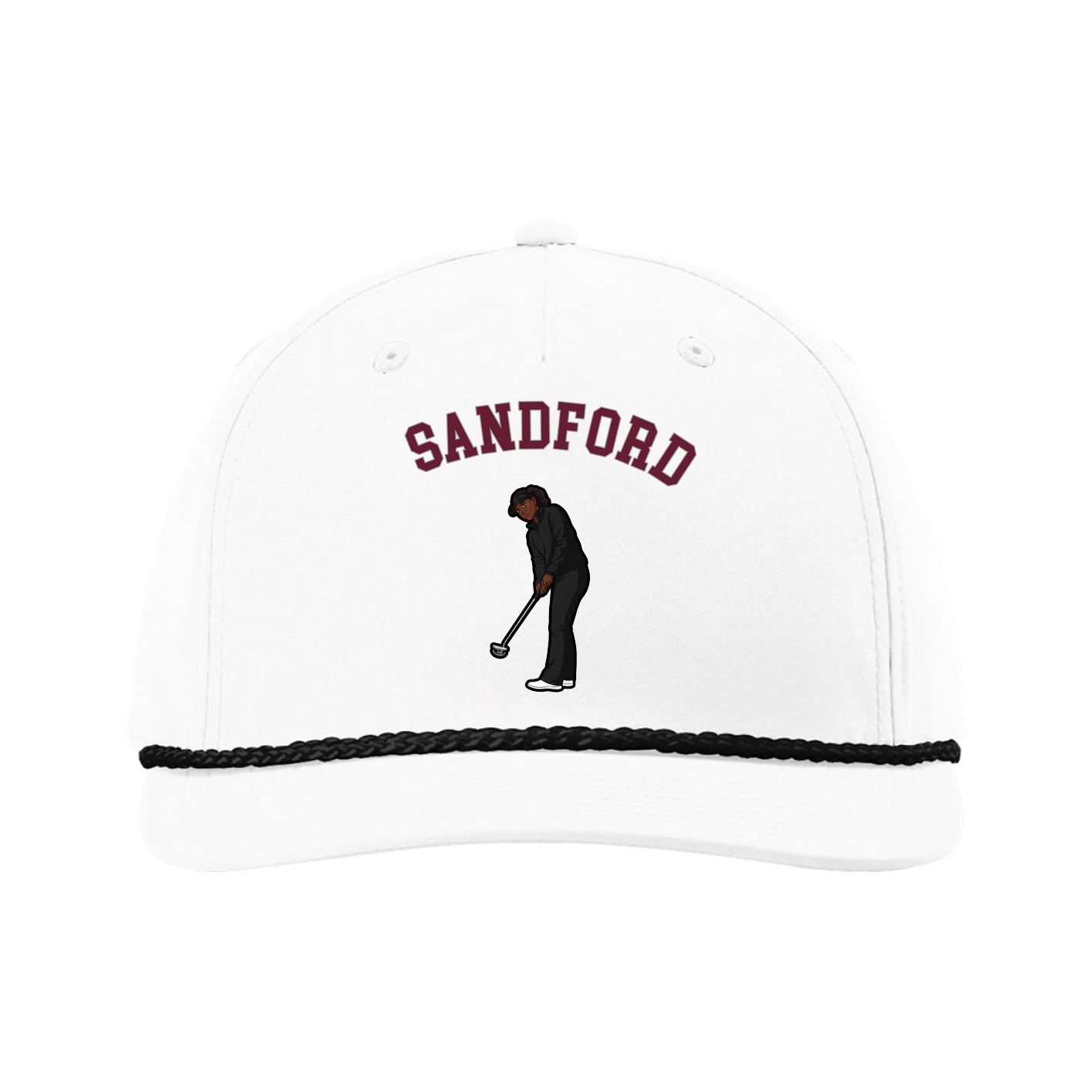Five-Panel Classic Rope Cap — Shirsey Arch in White