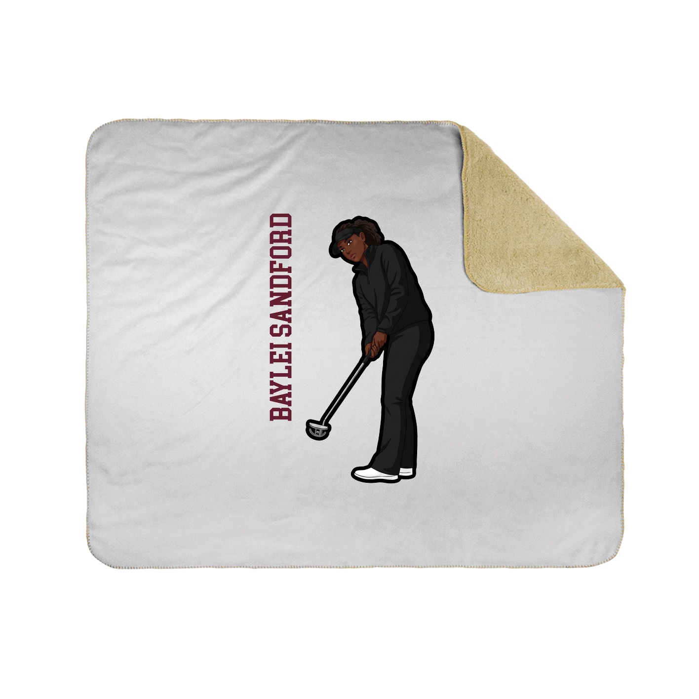Throw Blanket — Name Vertical in White
