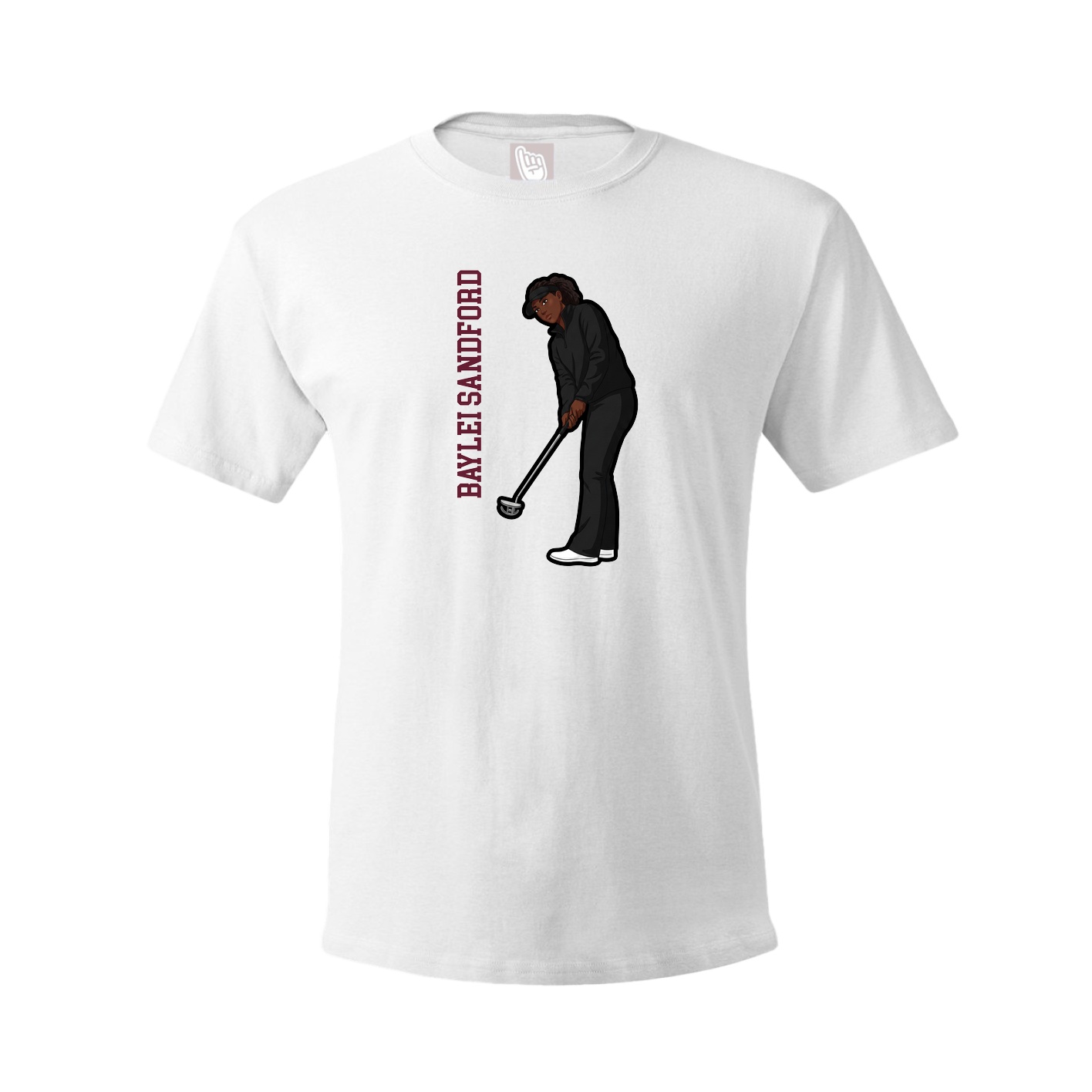 Tee — Name Vertical in White