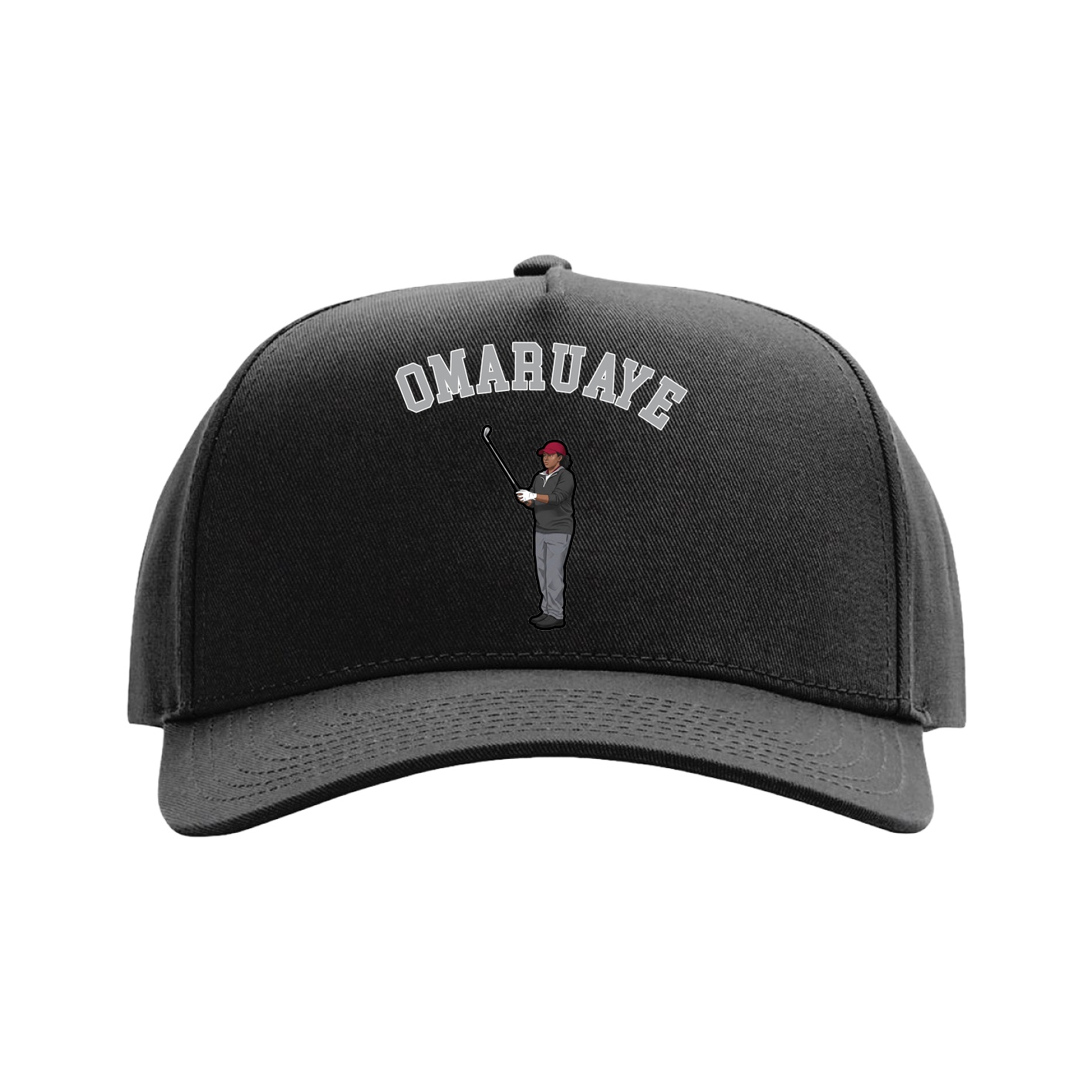 Full Fabric Five-Panel Champ Cap — Shirsey Arch in Black