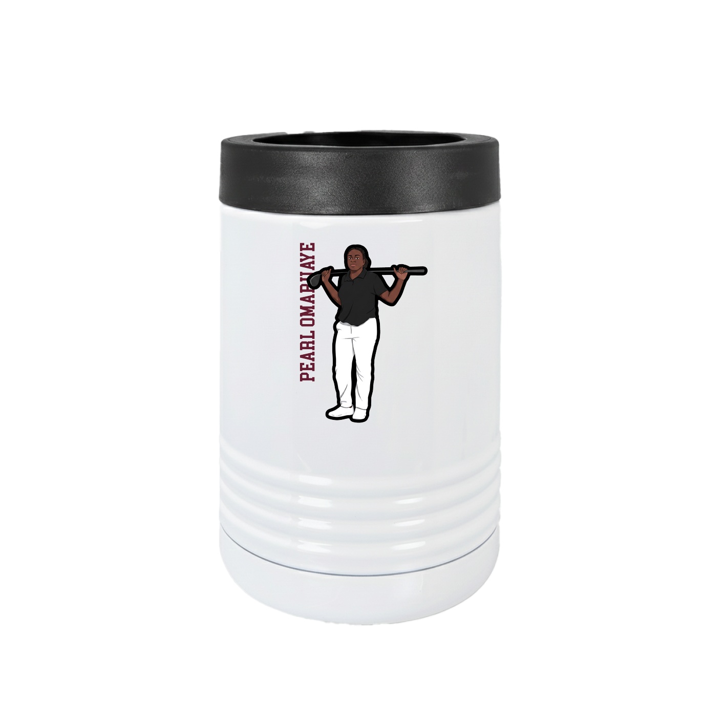 Beverage Holder — Name Vertical in White