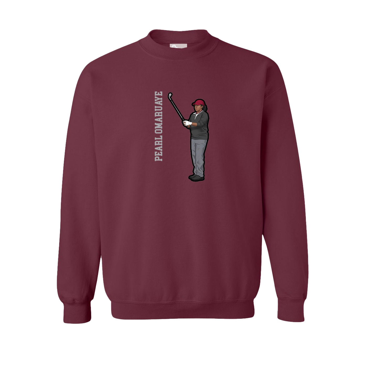 Fleece Crew — Name Vertical in Maroon