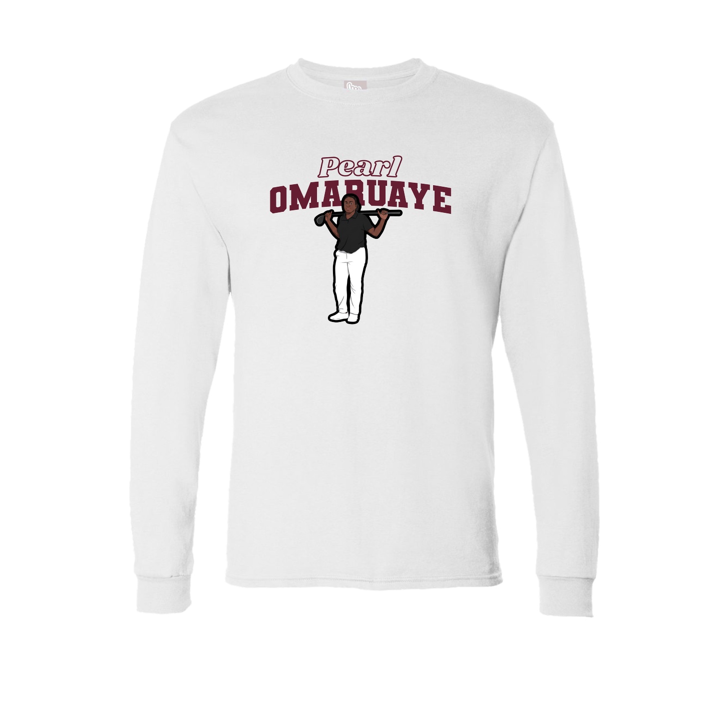 Long Sleeve Tee — Name Arch in White
