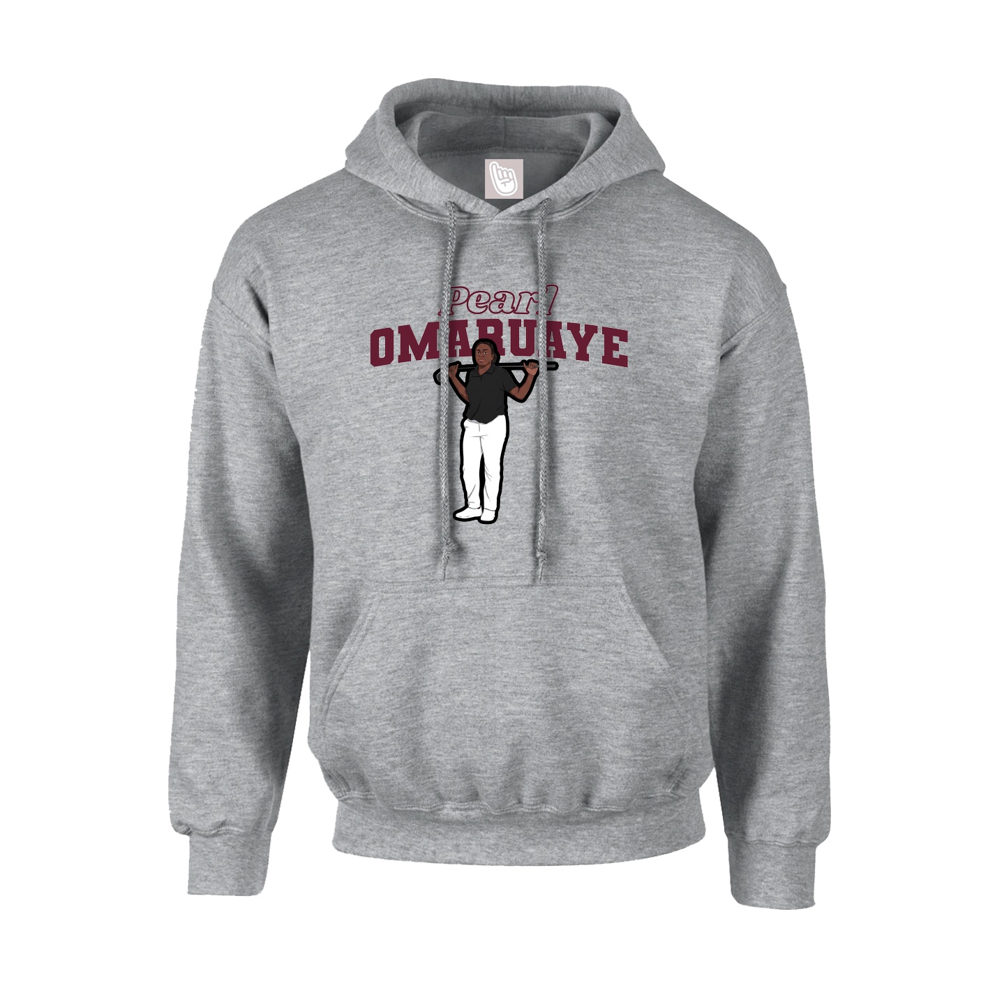 Youth Hoodie — Name Arch in Grey