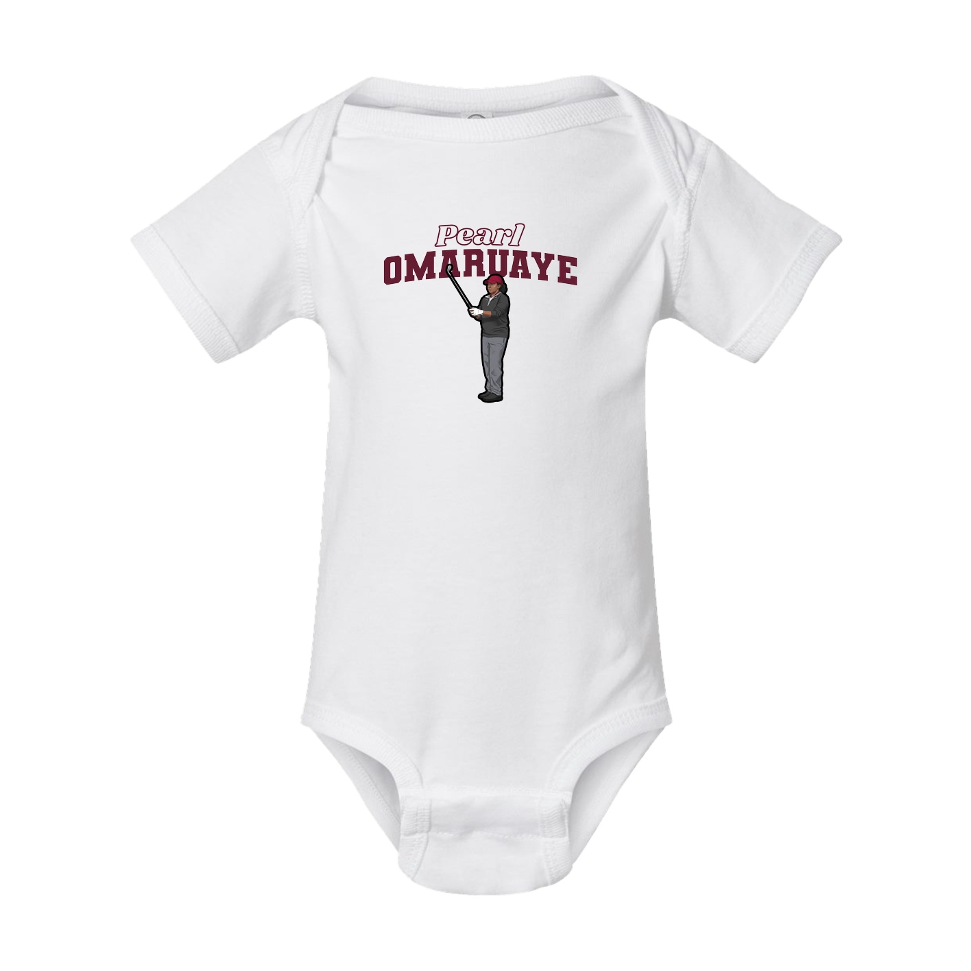 Baby Onesie — Name Arch in White