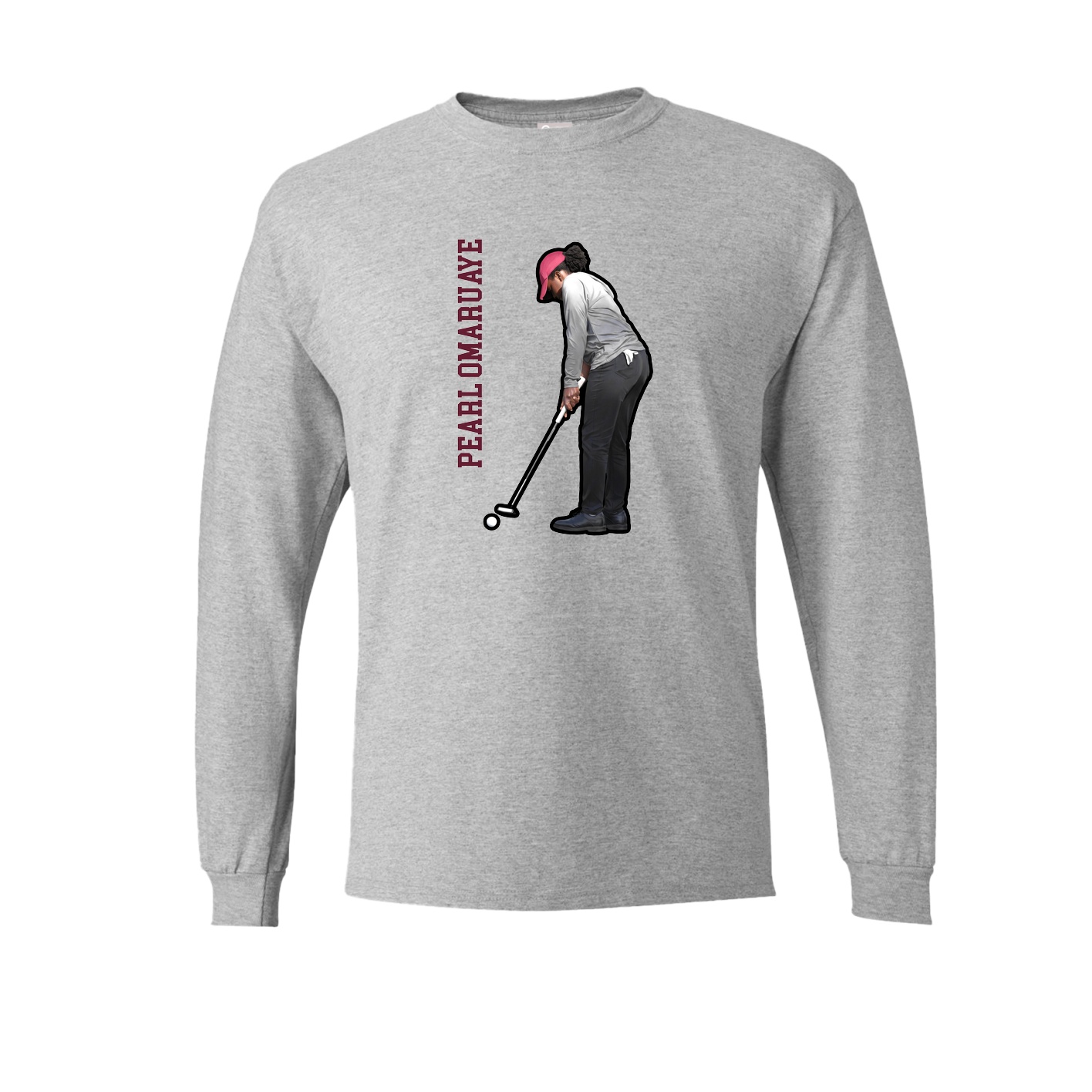 Long Sleeve Tee — Name Vertical in Grey