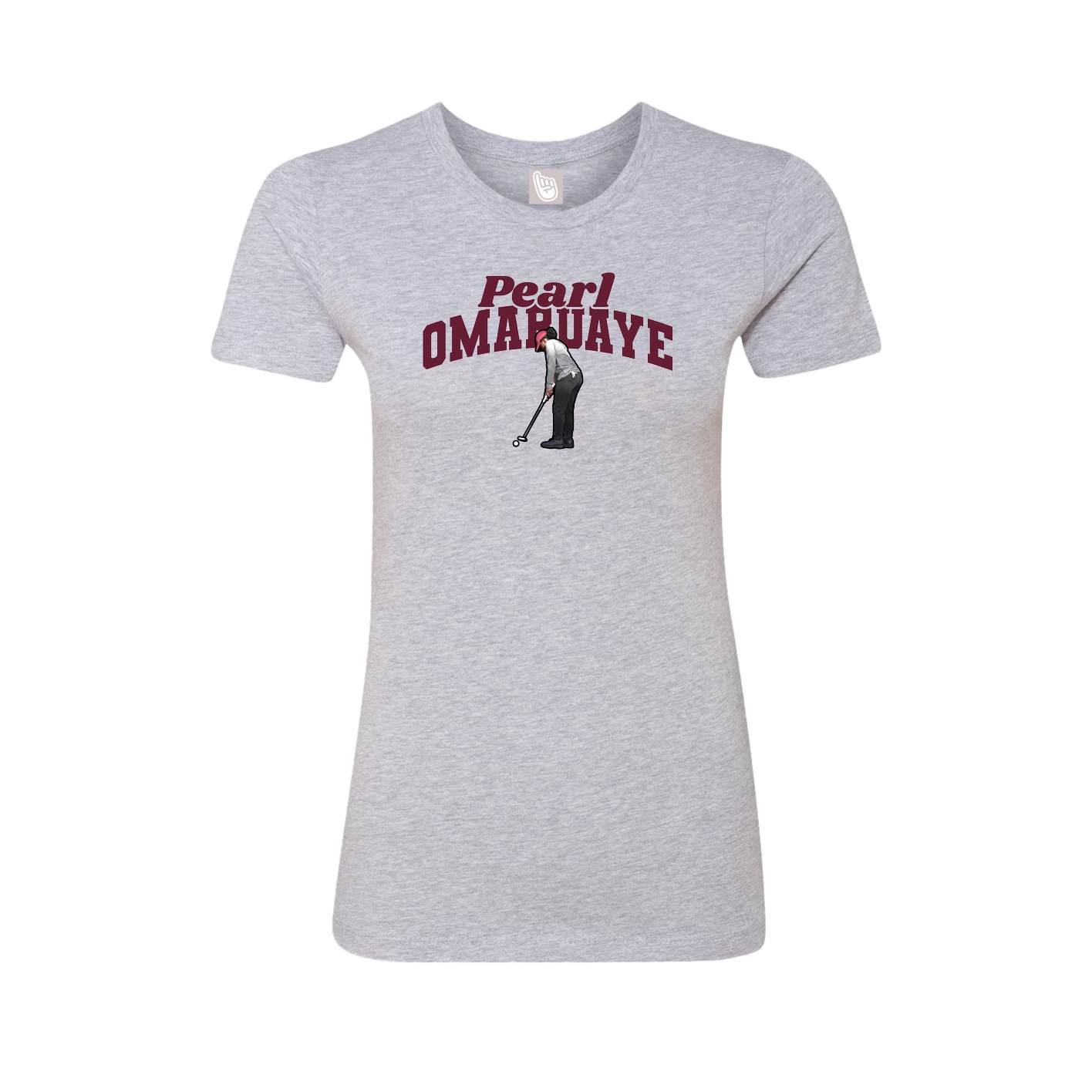 Fitted Women's Tee — Signature Arch in Grey