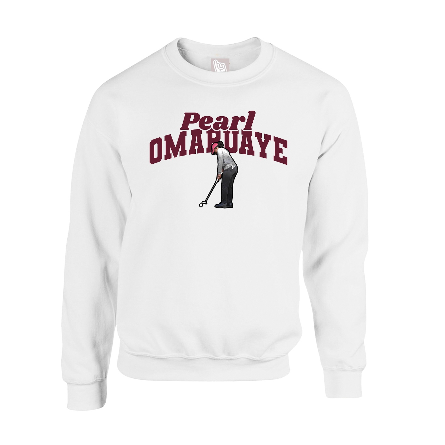 Fleece Crew — Signature Arch in White