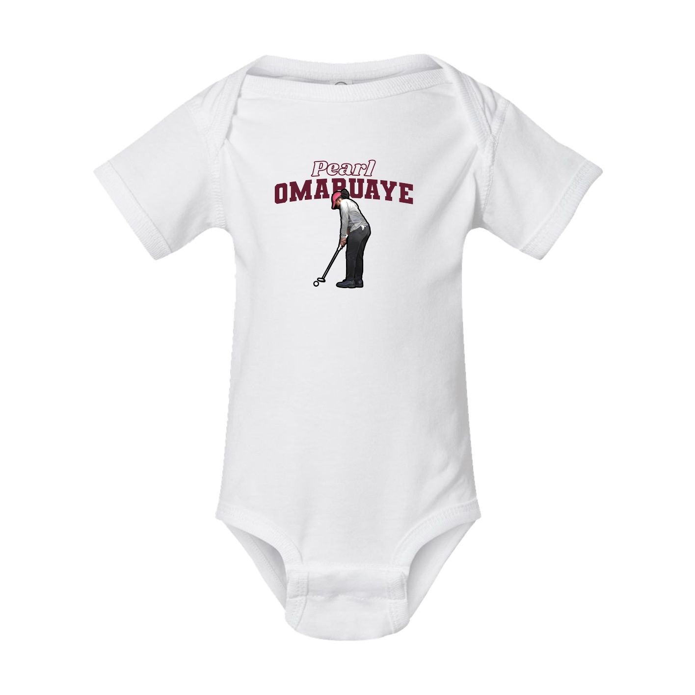 Baby Onesie — Name Arch in White
