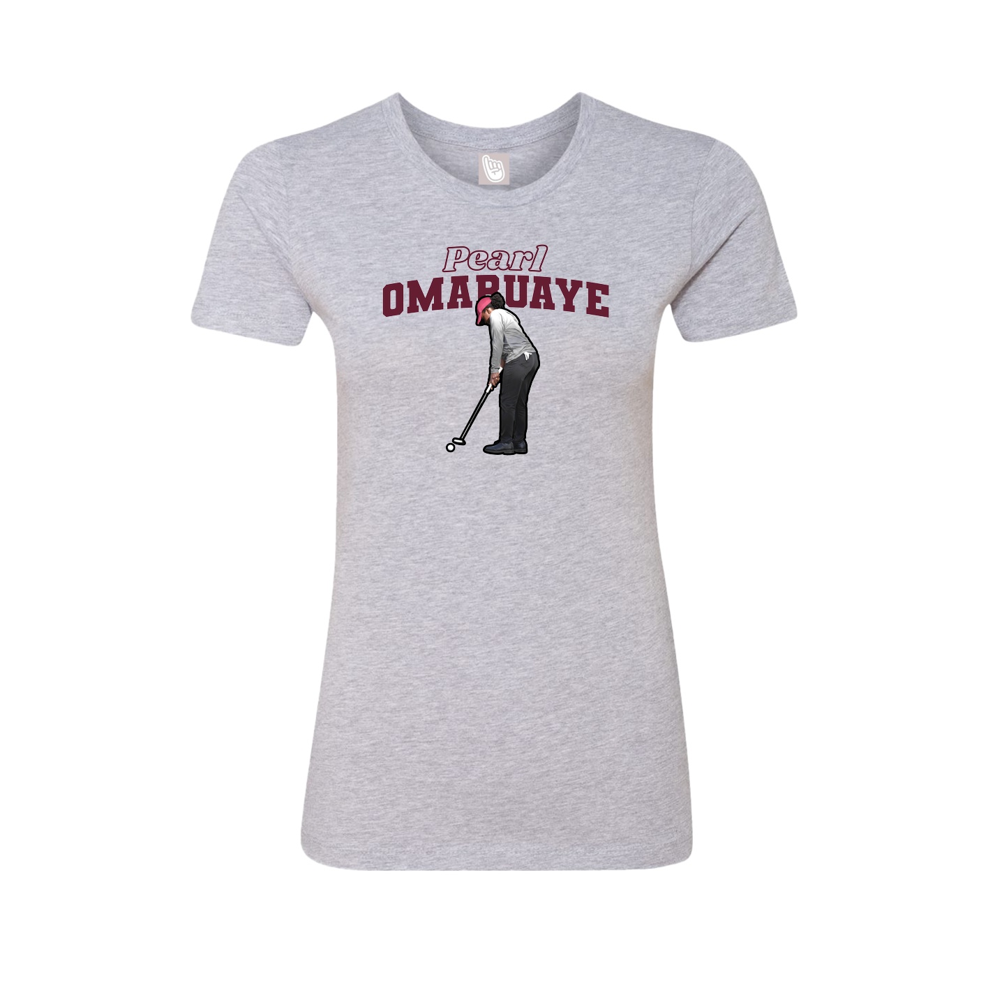 Fitted Women's Tee — Name Arch in Grey