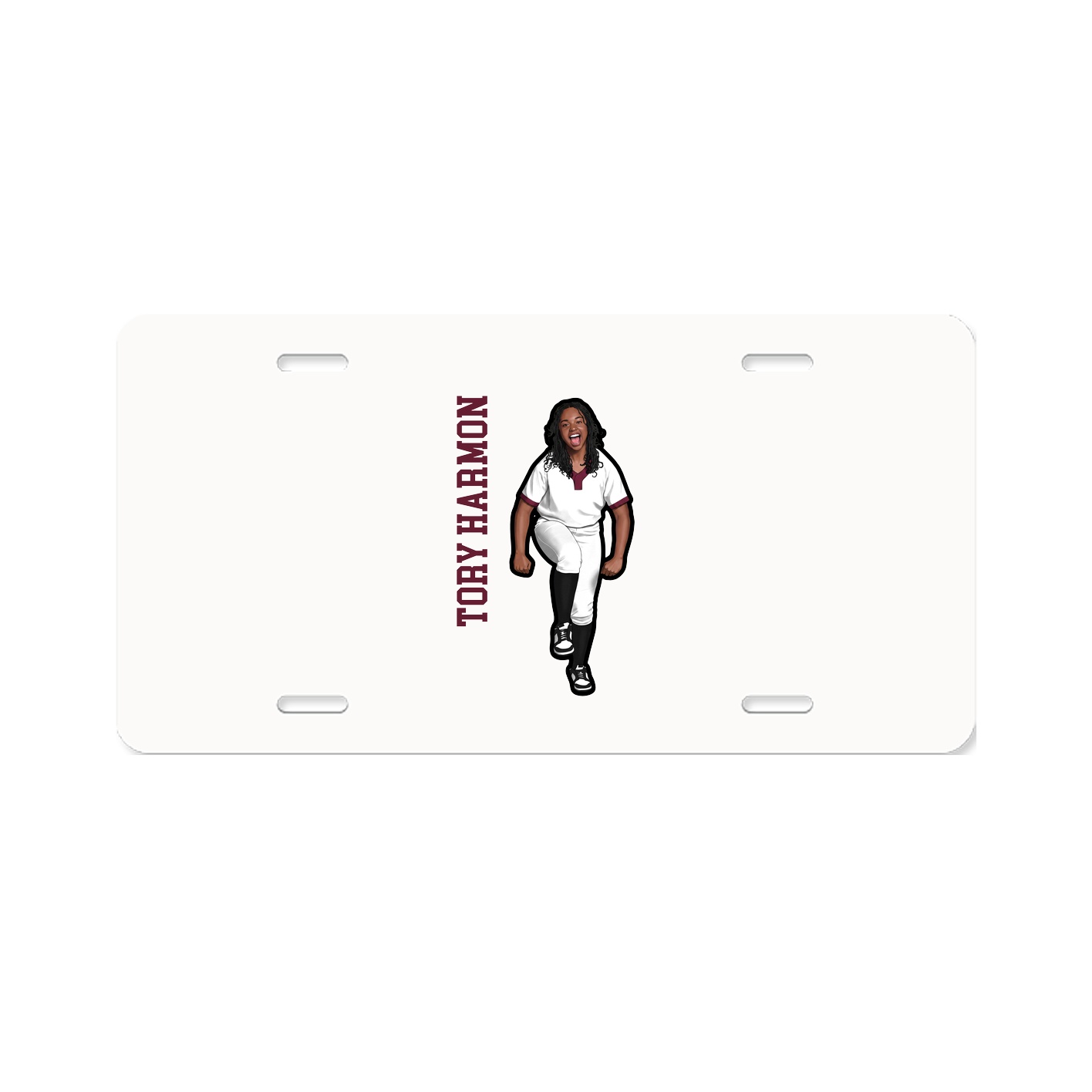 License Plate — Name Vertical in Classic