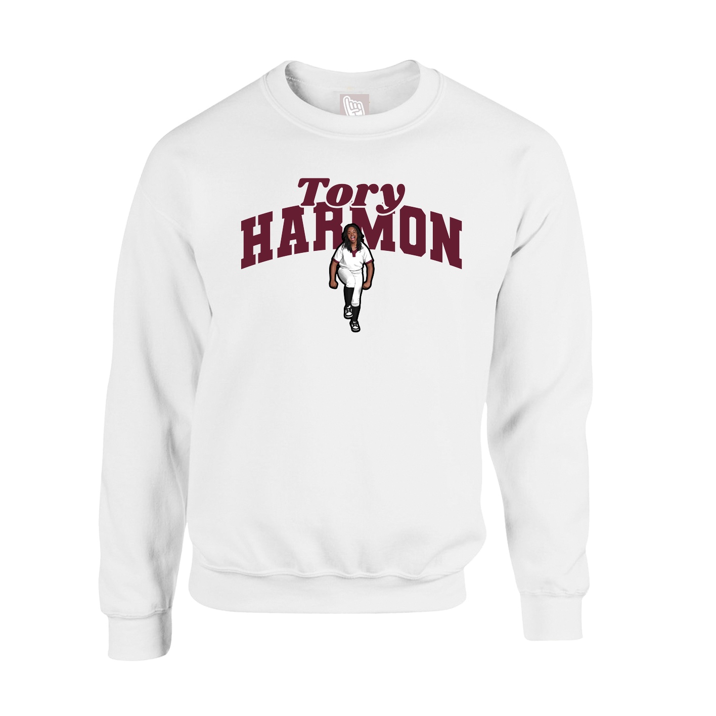 Fleece Crew — Signature Arch in White