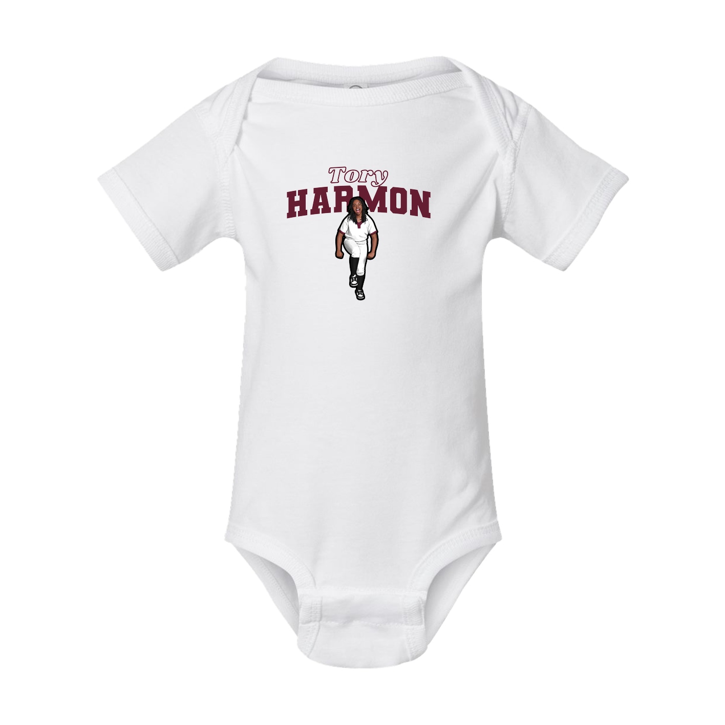 Baby Onesie — Name Arch in White