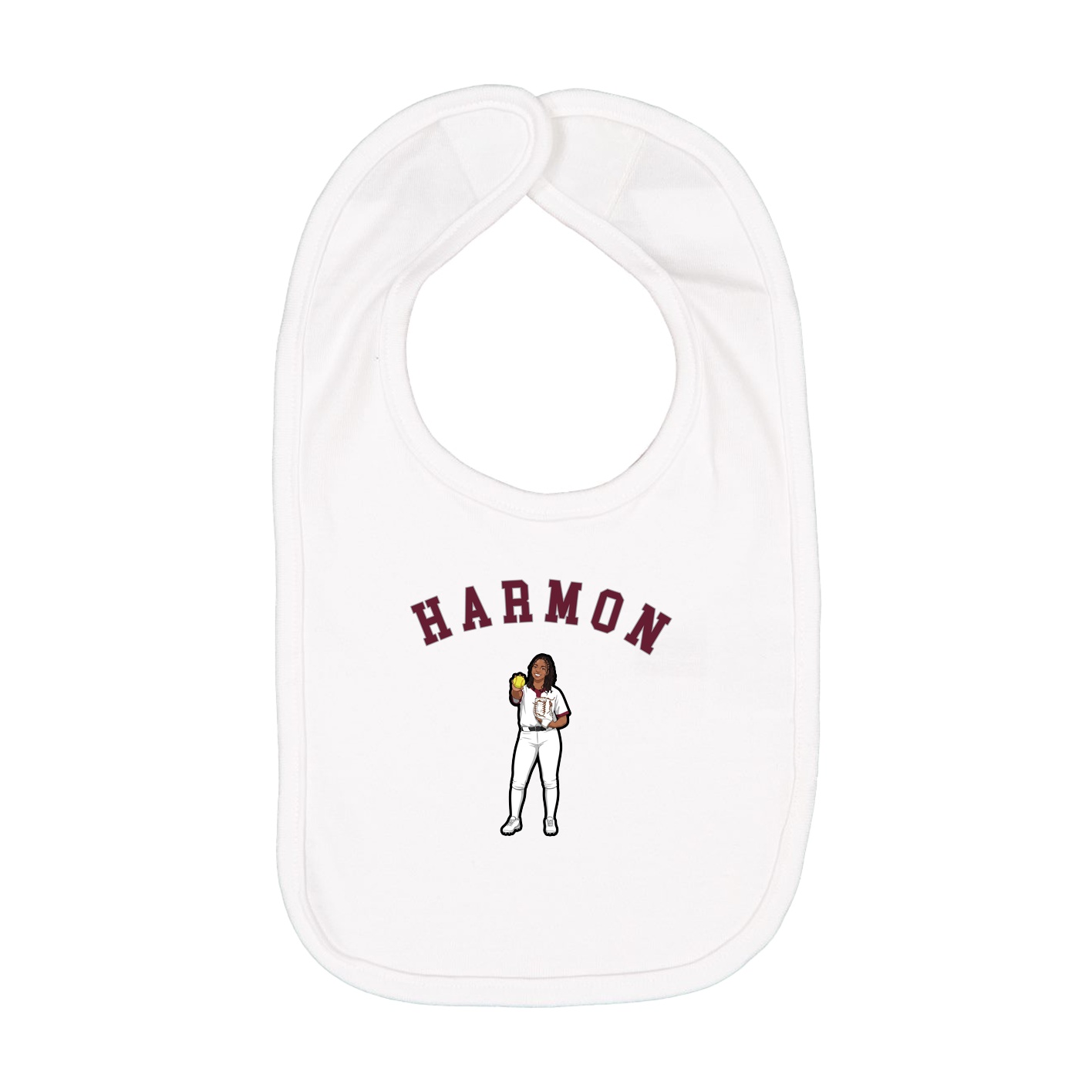 Infant Bib — Shirsey Arch in White