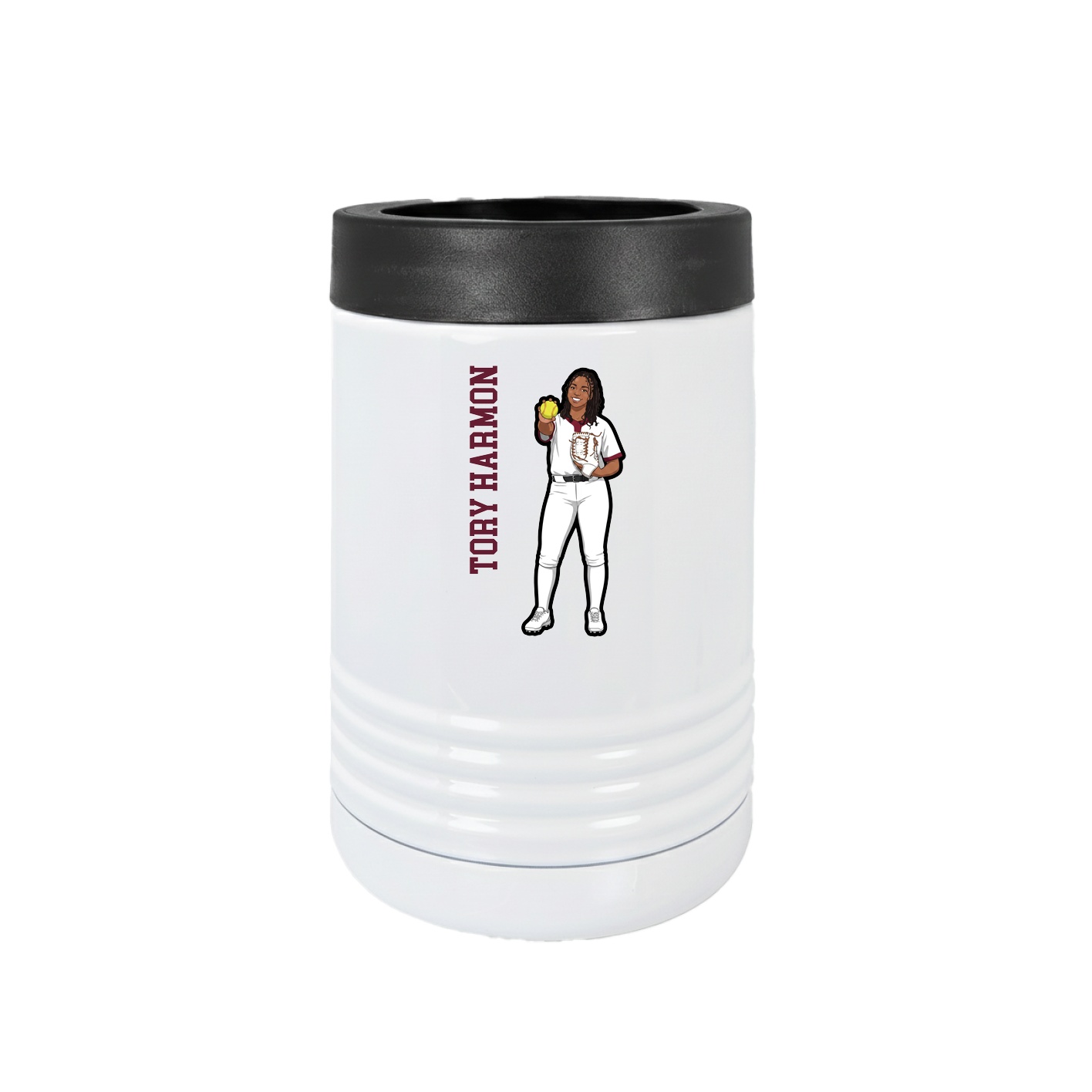 Beverage Holder — Name Vertical in White