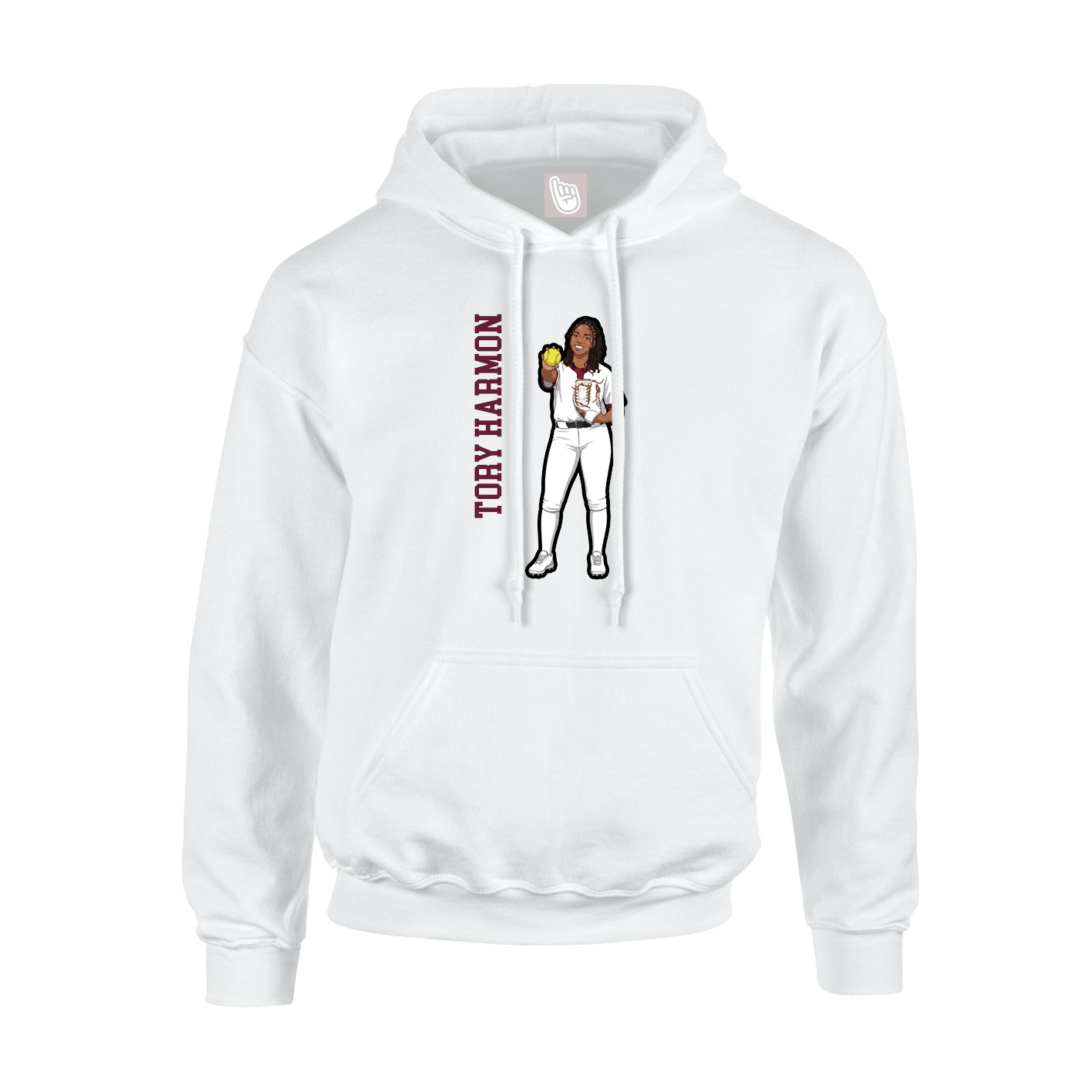Hoodie — Name Vertical in White