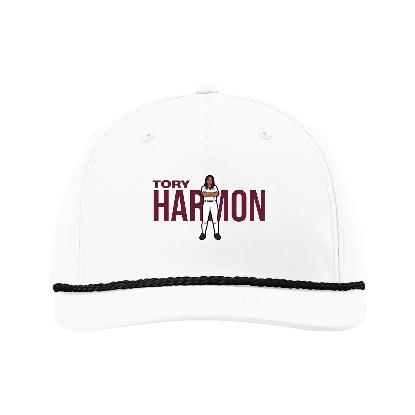 Five-Panel Classic Rope Cap — Player Name in White