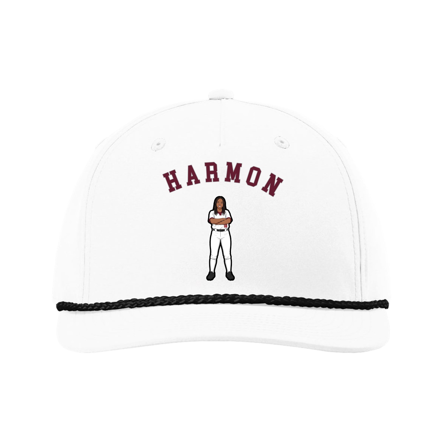 Five-Panel Classic Rope Cap — Shirsey Arch in White