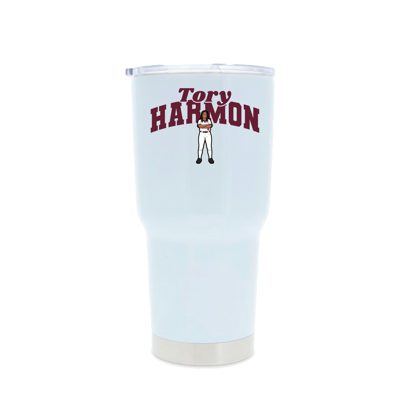 30oz Stainless Steel Tumbler — Signature Arch in White