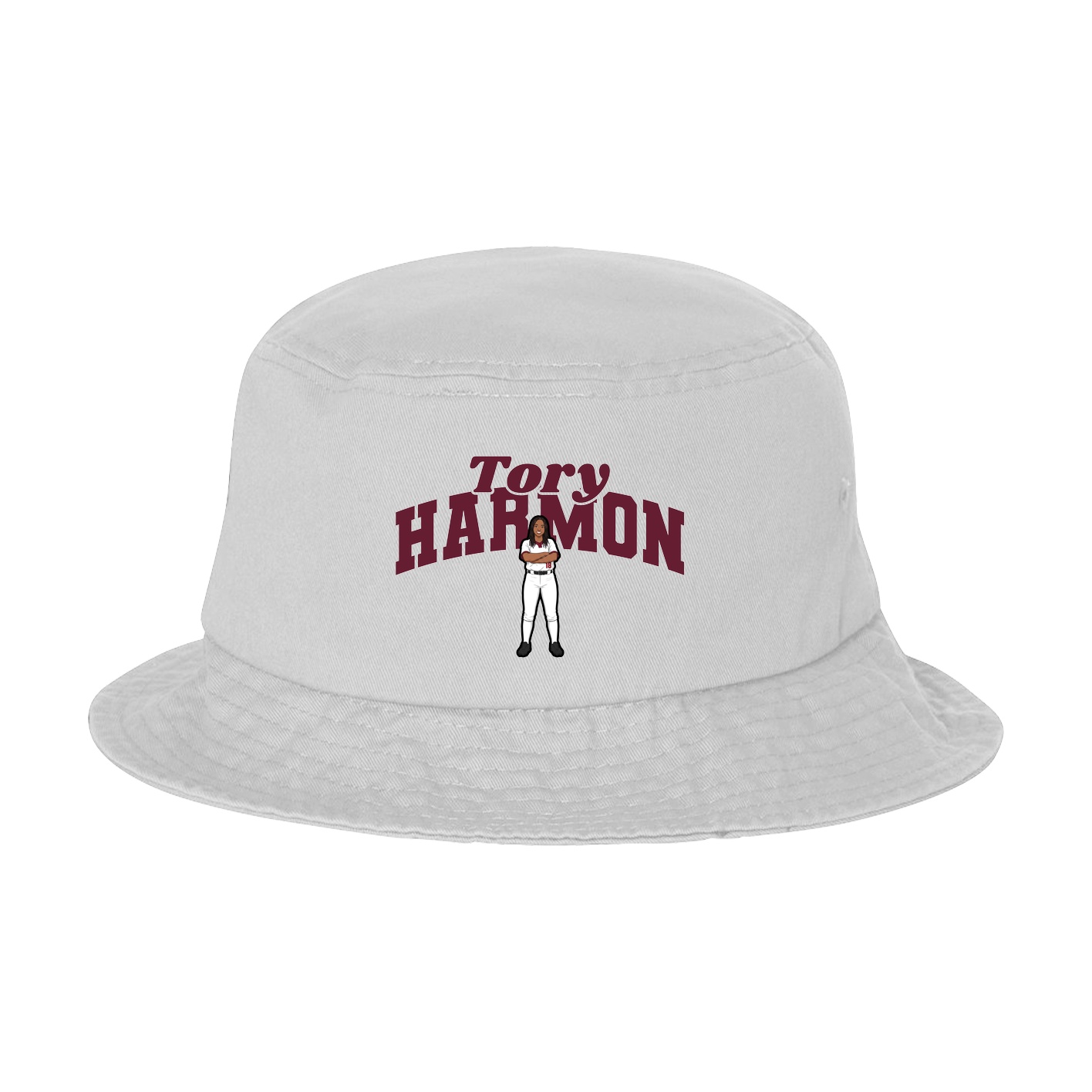 Bucket Cap — Signature Arch in White