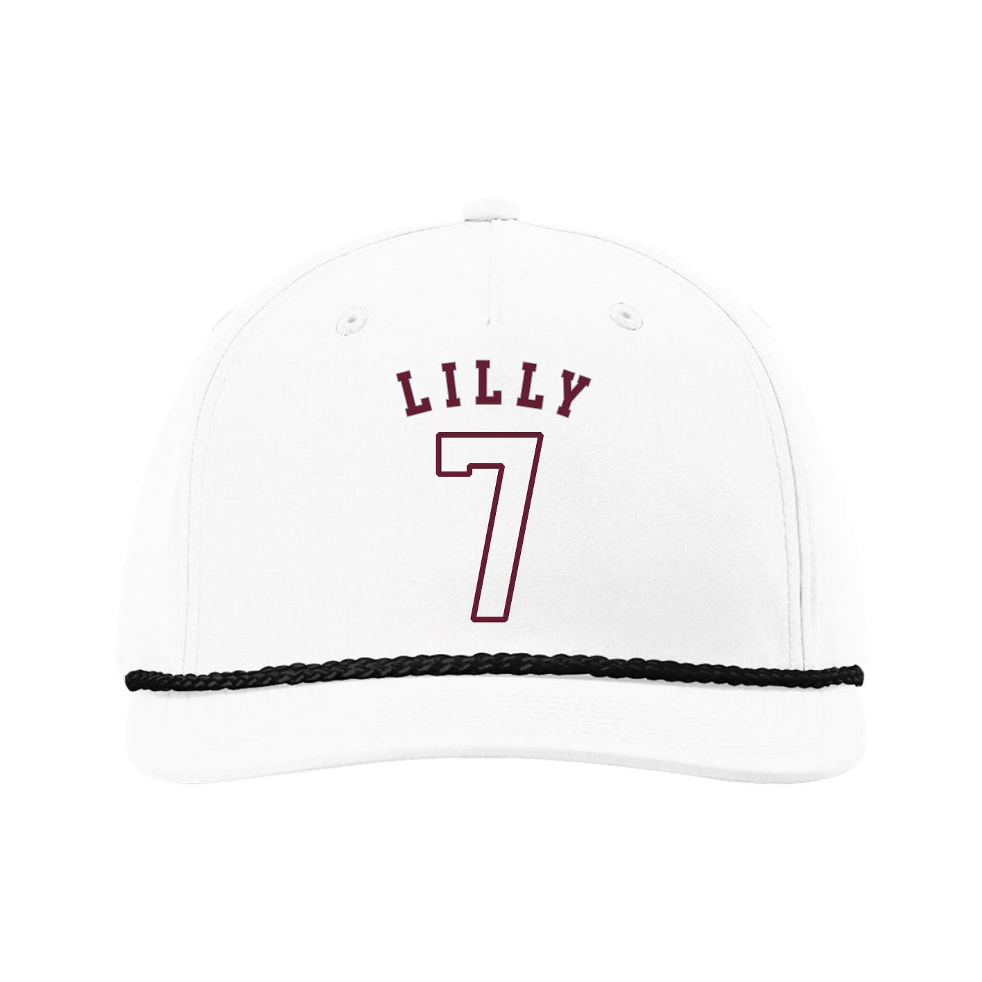 Five-Panel Classic Rope Cap — Shirsey Arch in White