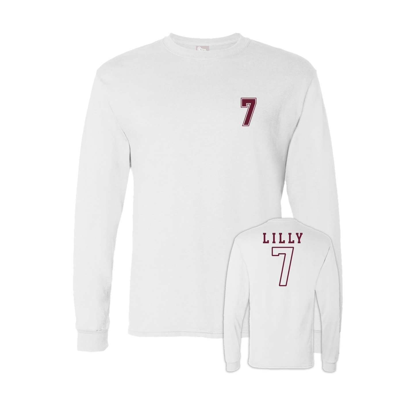 Long Sleeve Tee — Chest Back in White