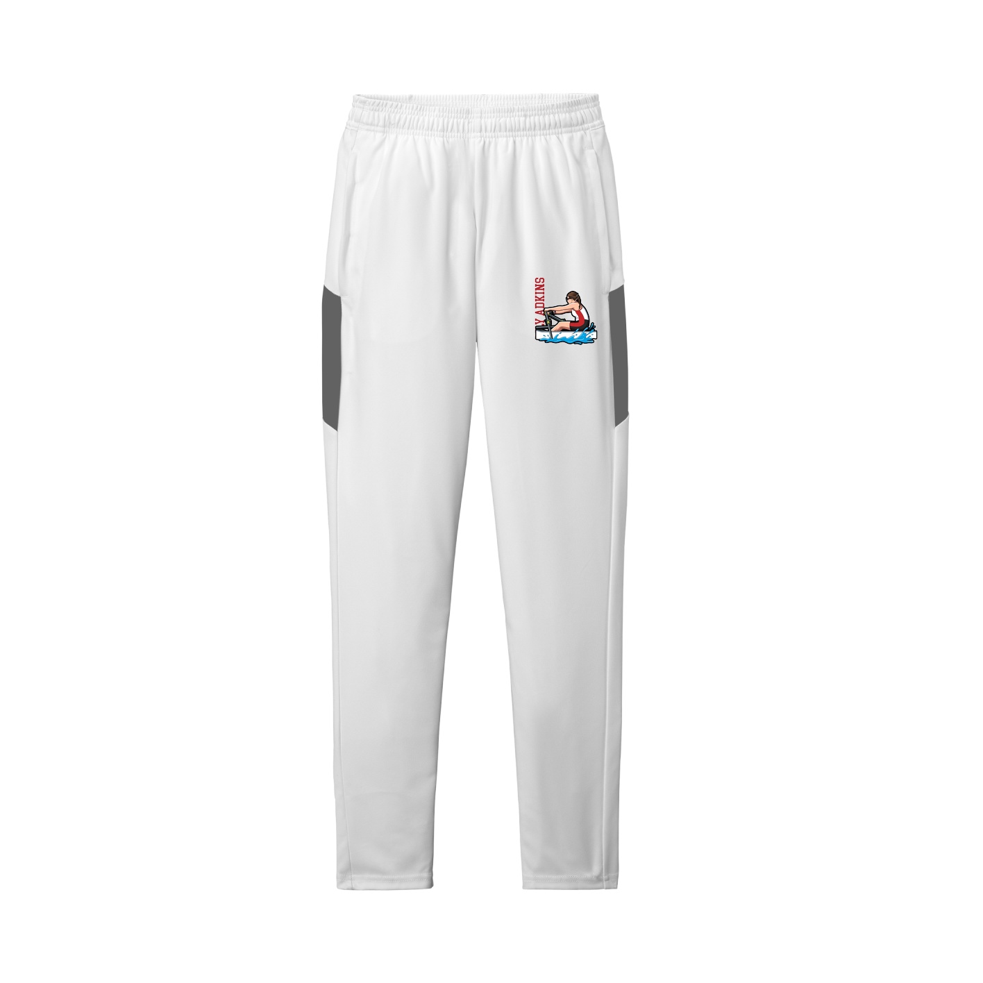 Team Travel Pant — Name Vertical in White/Grey