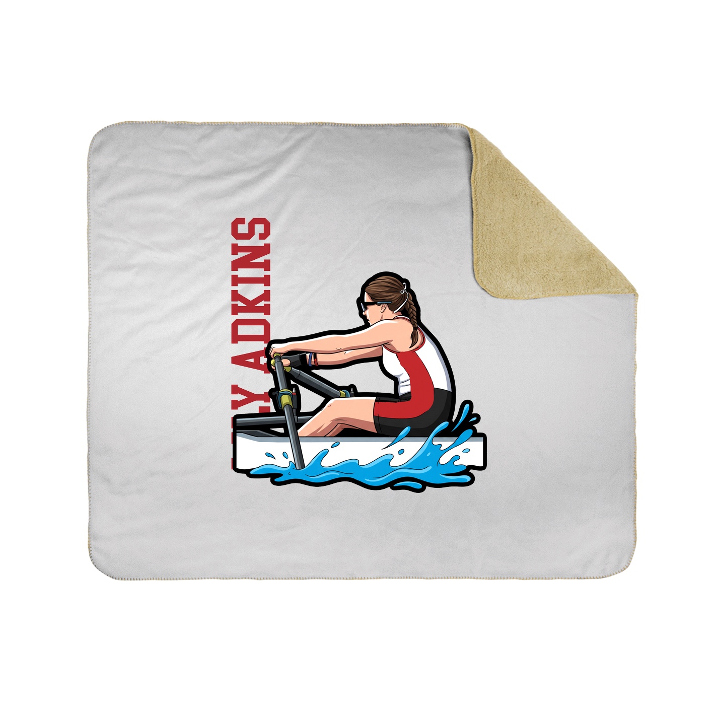 Throw Blanket — Name Vertical in White