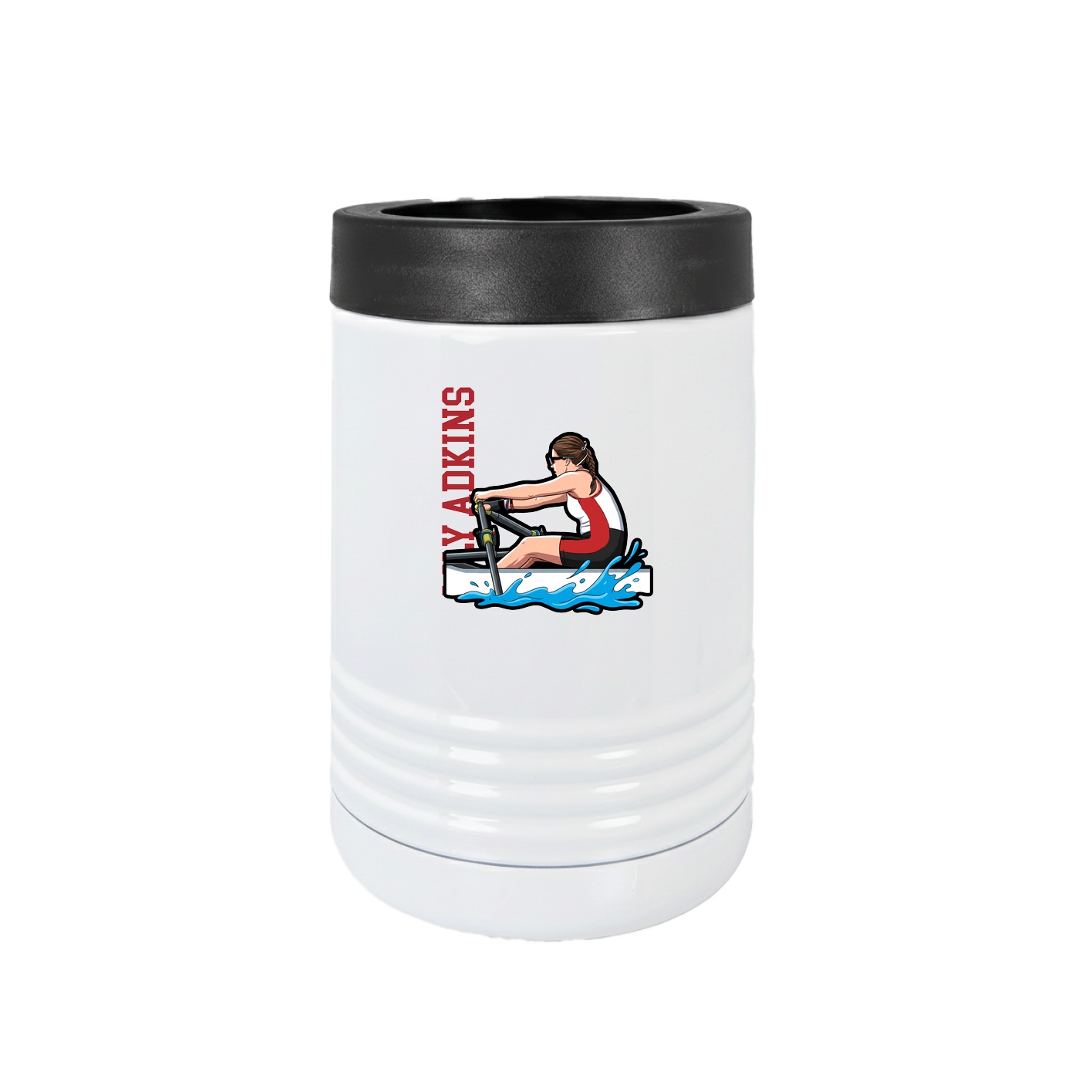 Beverage Holder — Name Vertical in White