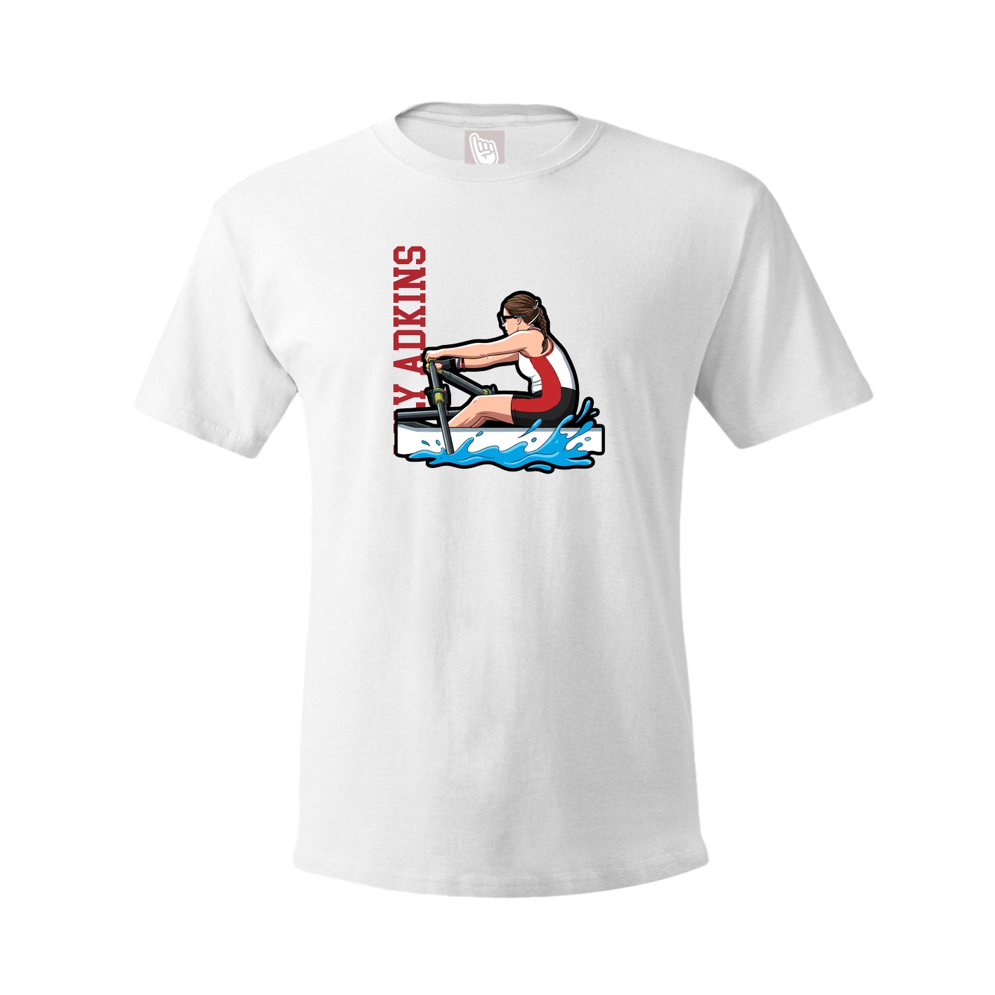 Youth Tee — Name Vertical in White