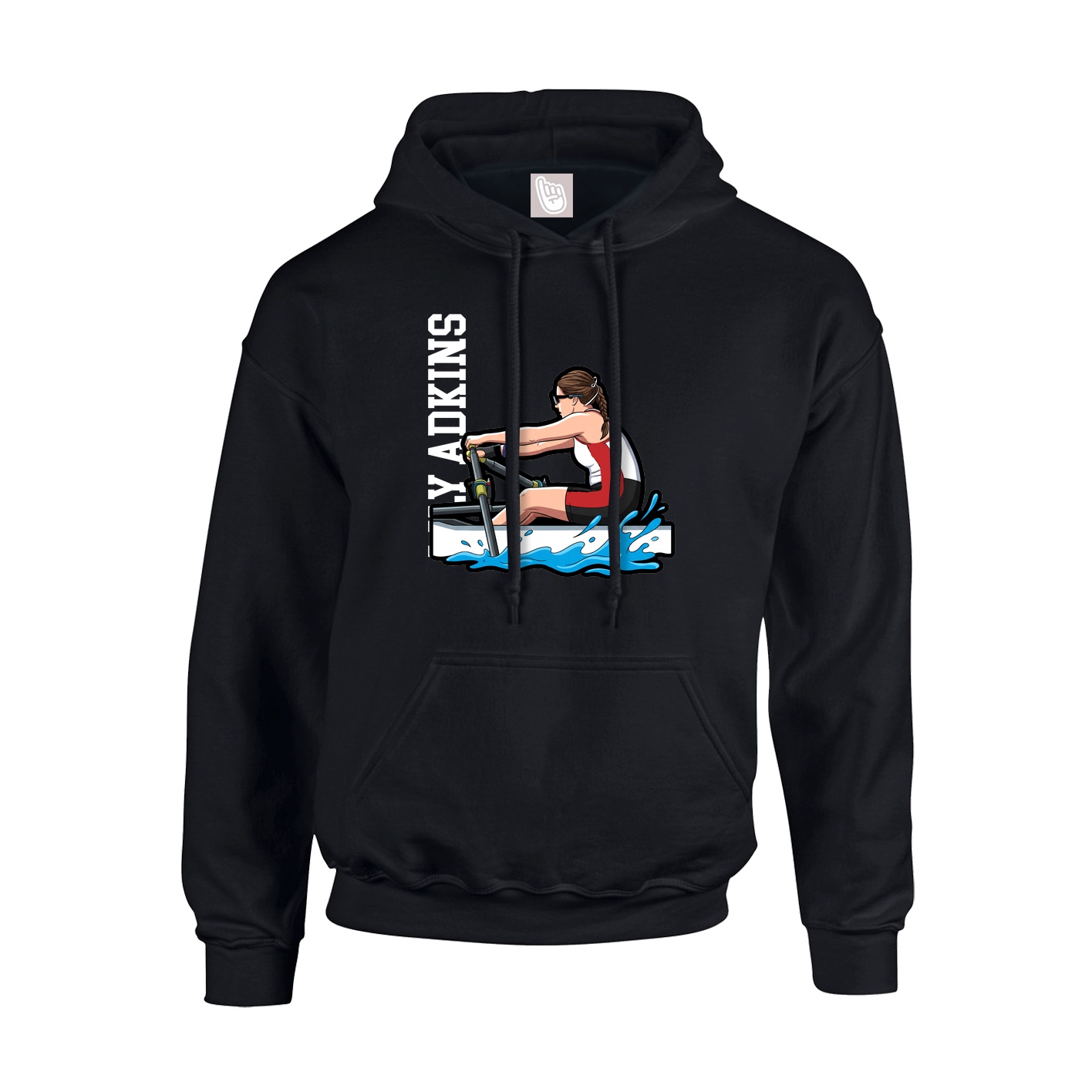 Youth Hoodie — Name Vertical in Black