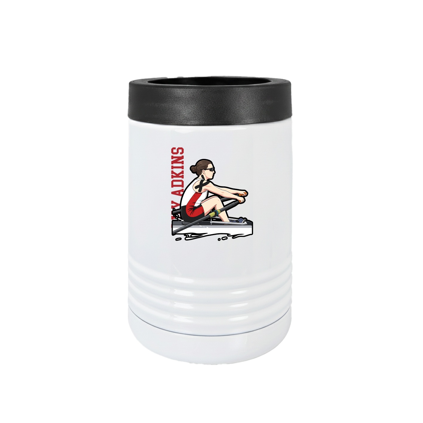 Beverage Holder — Name Vertical in White