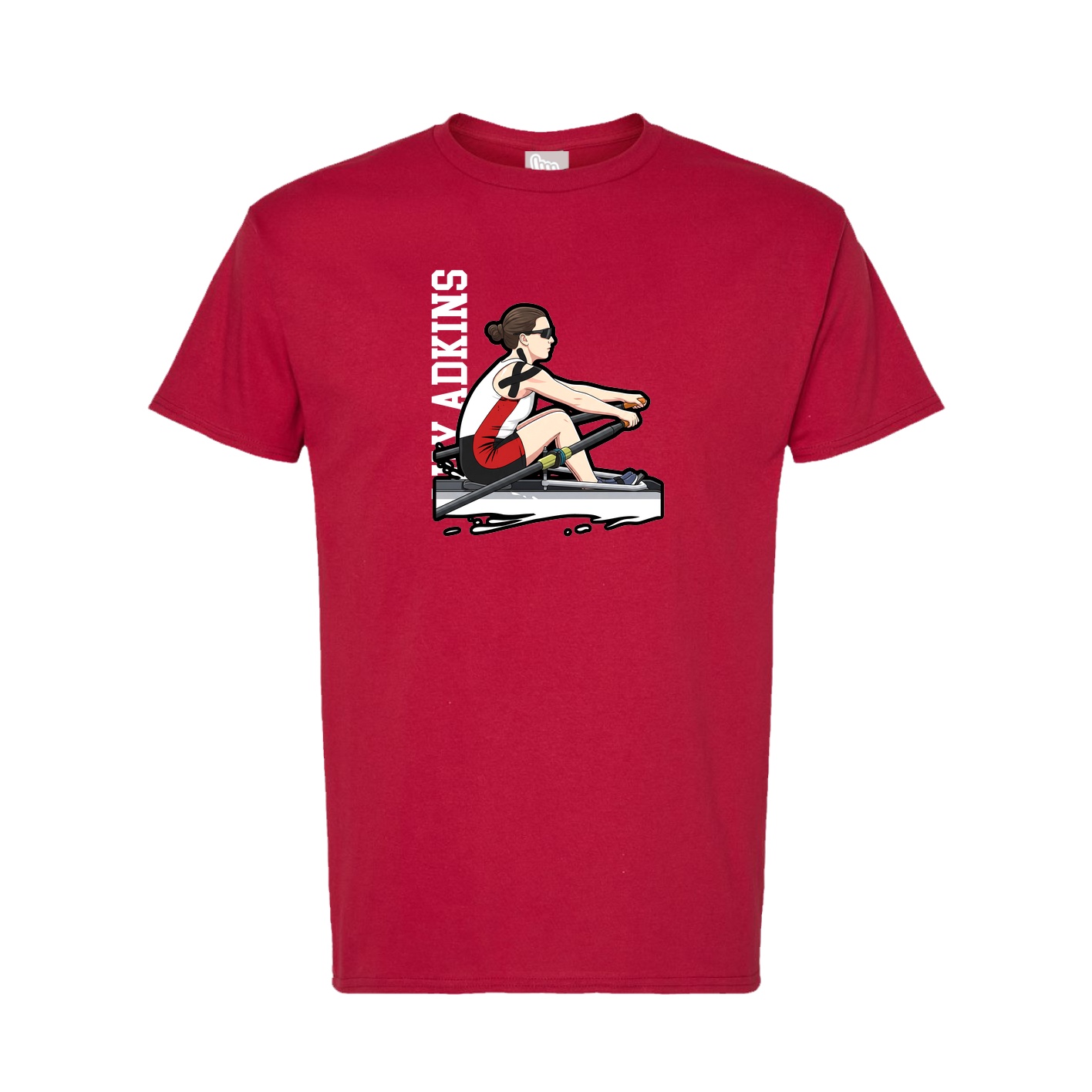 Tee — Name Vertical in Crimson