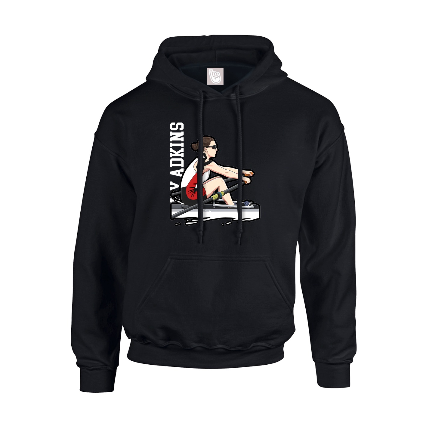 Hoodie — Name Vertical in Black