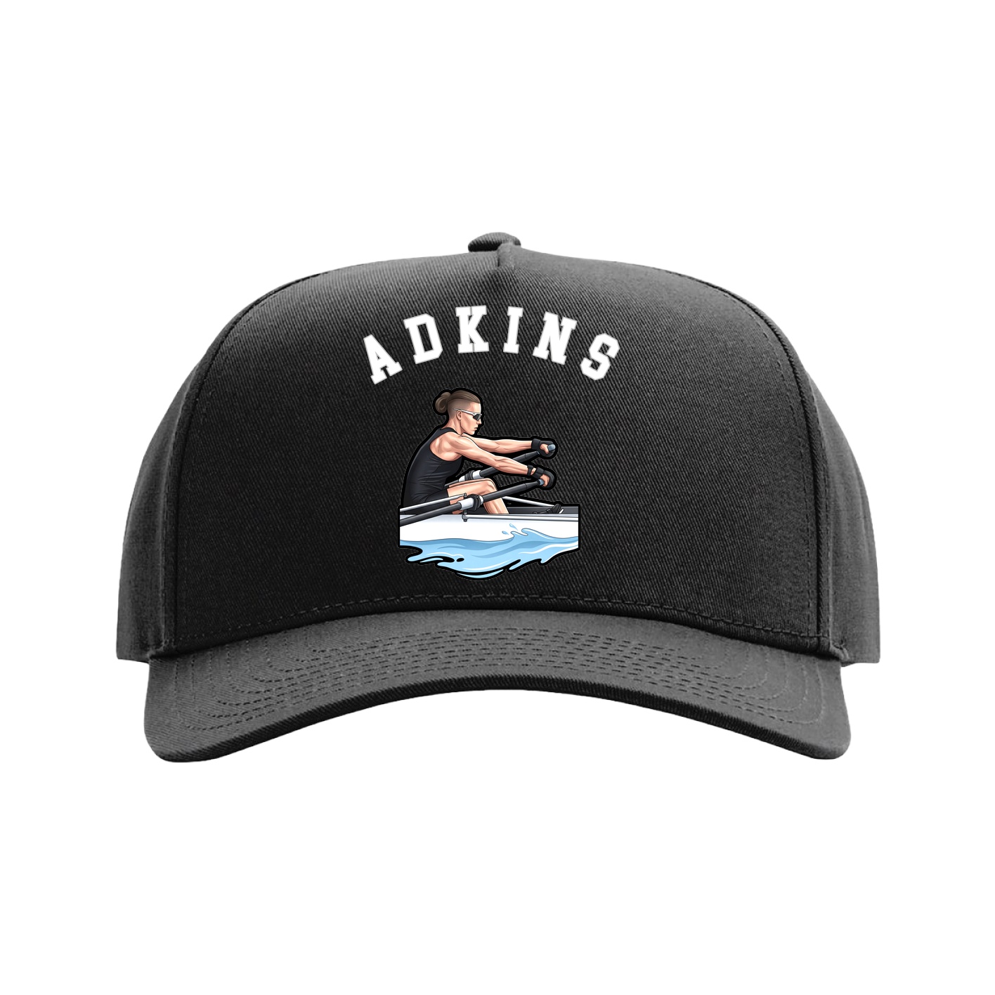 Full Fabric Five-Panel Champ Cap — Shirsey Arch in Black