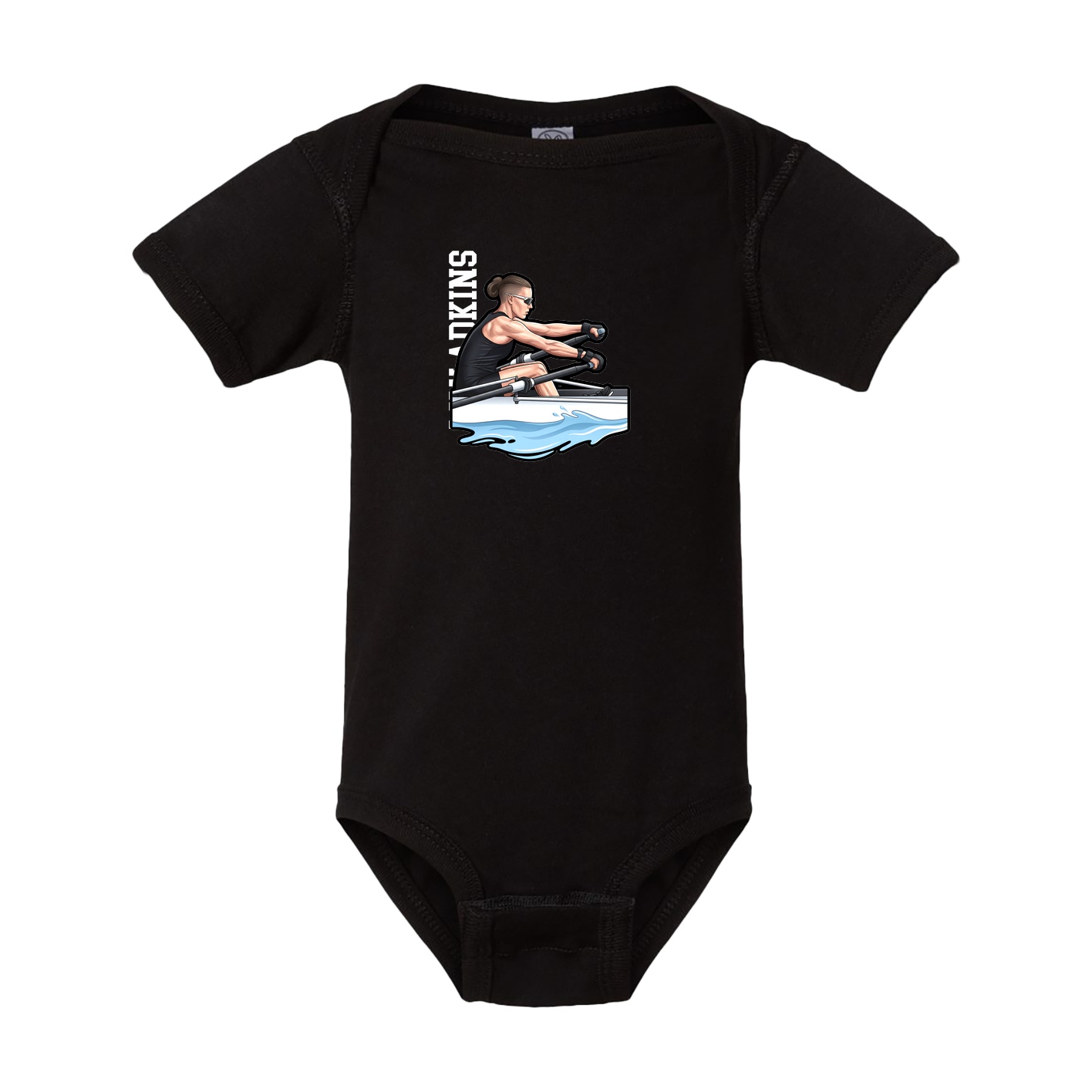 Baby Onesie — Name Vertical in Black