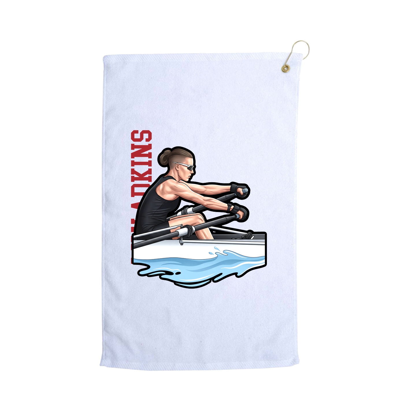 Golf Towel — Name Vertical in White