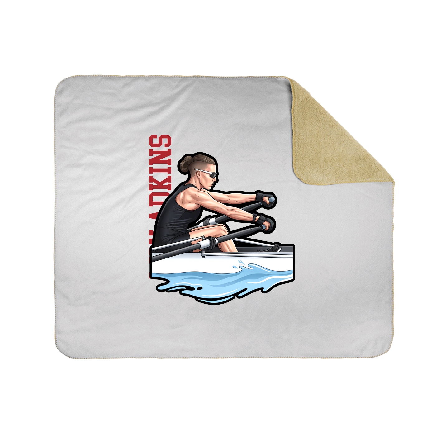 Throw Blanket — Name Vertical in White