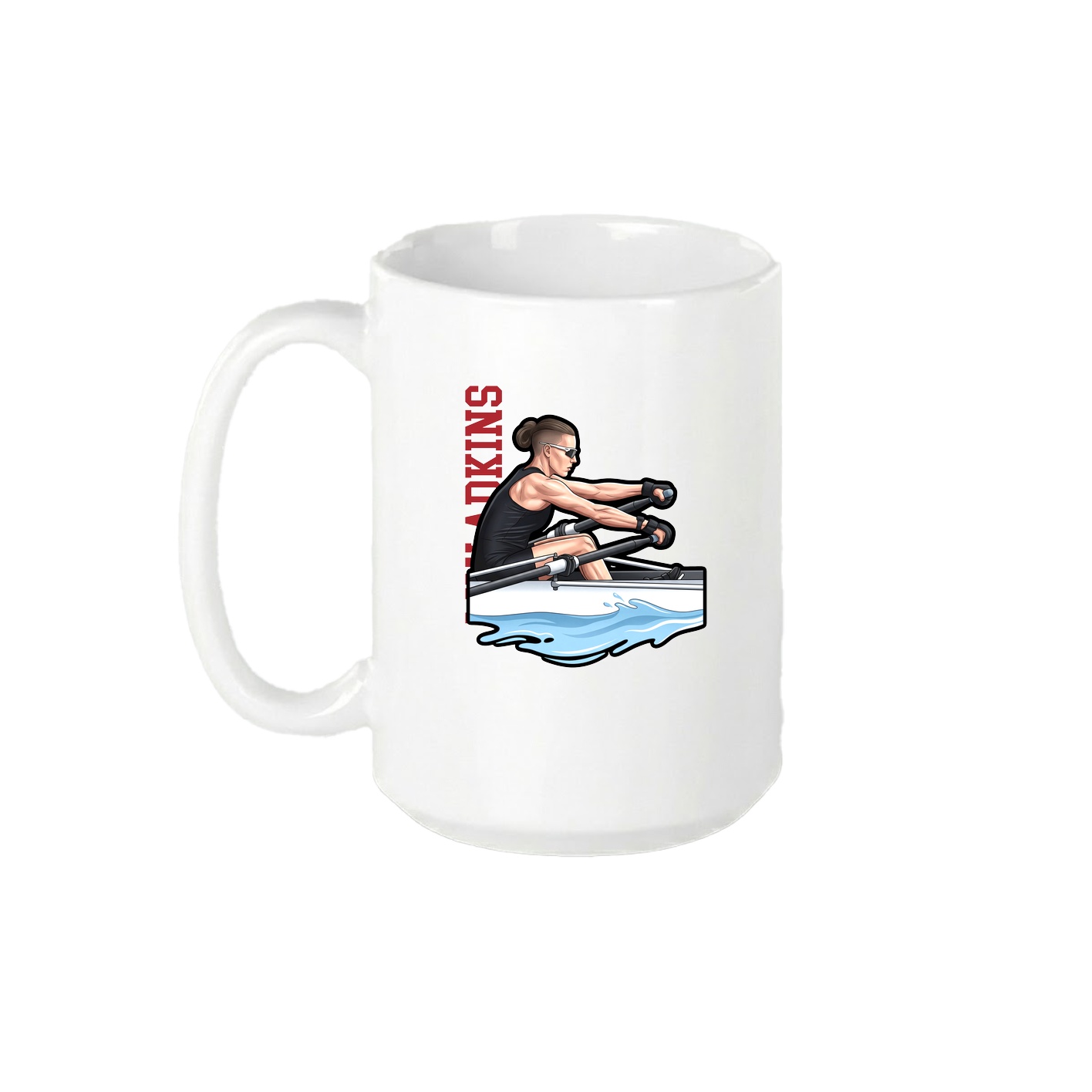 15oz Coffee Mug — Name Vertical in White